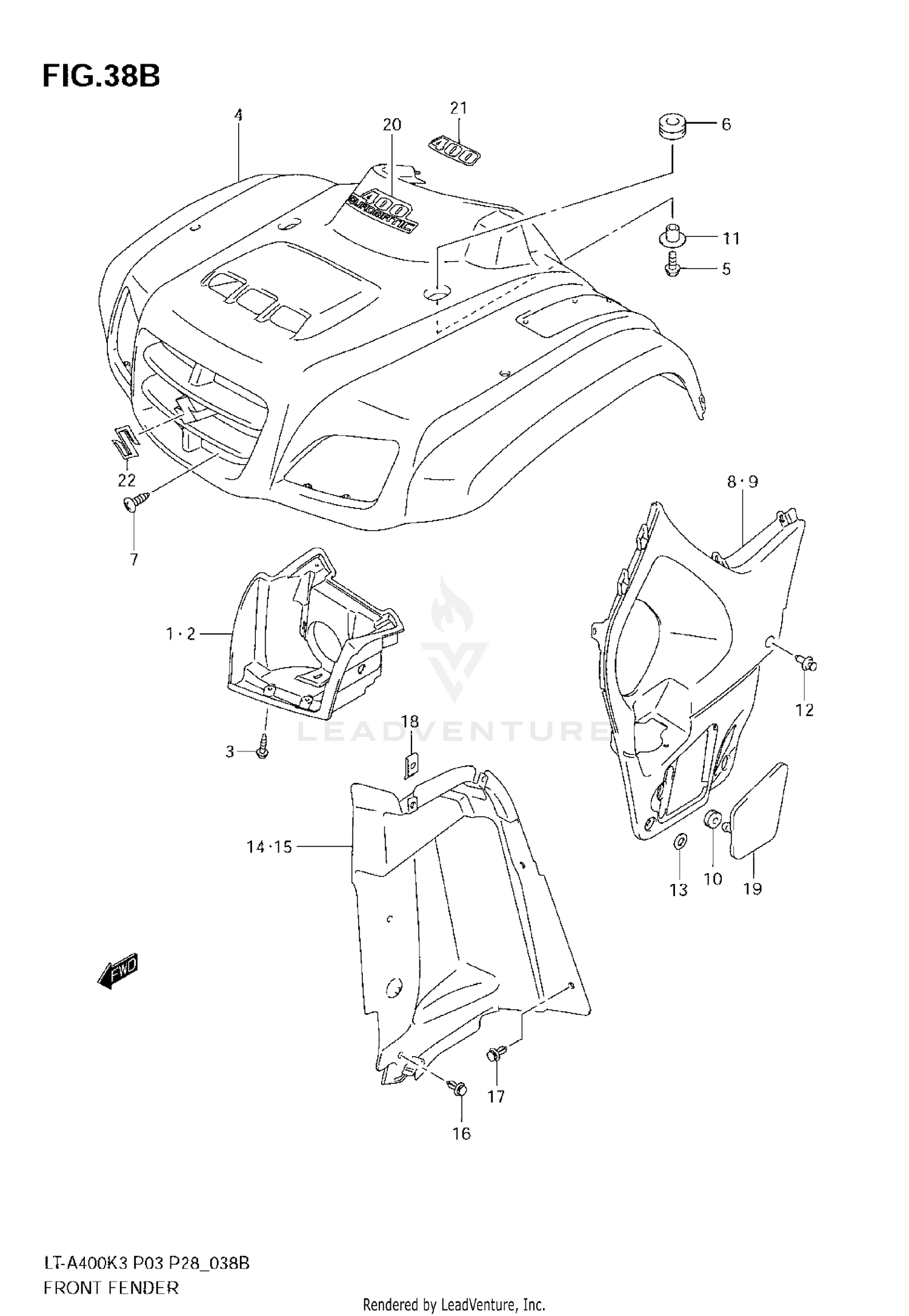 FRONT FENDER (MODEL K5/K6/K7)