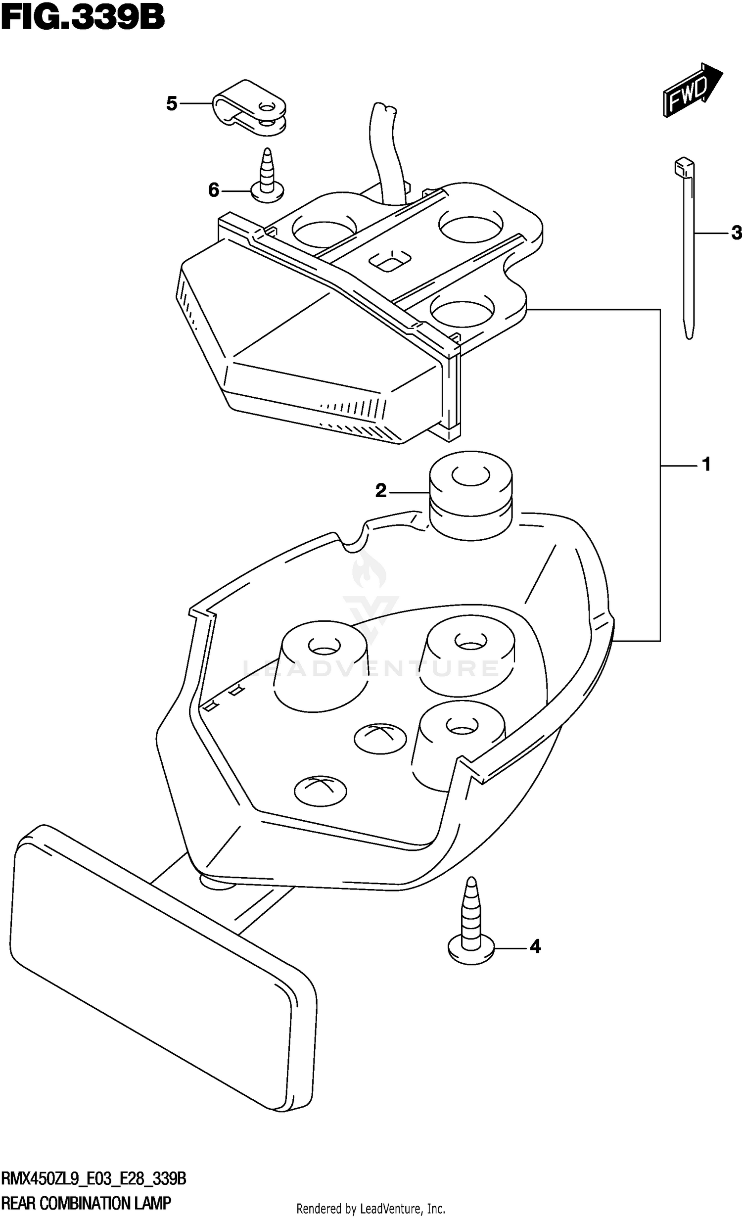 REAR COMBINATION LAMP (RMX450ZL9 E28)
