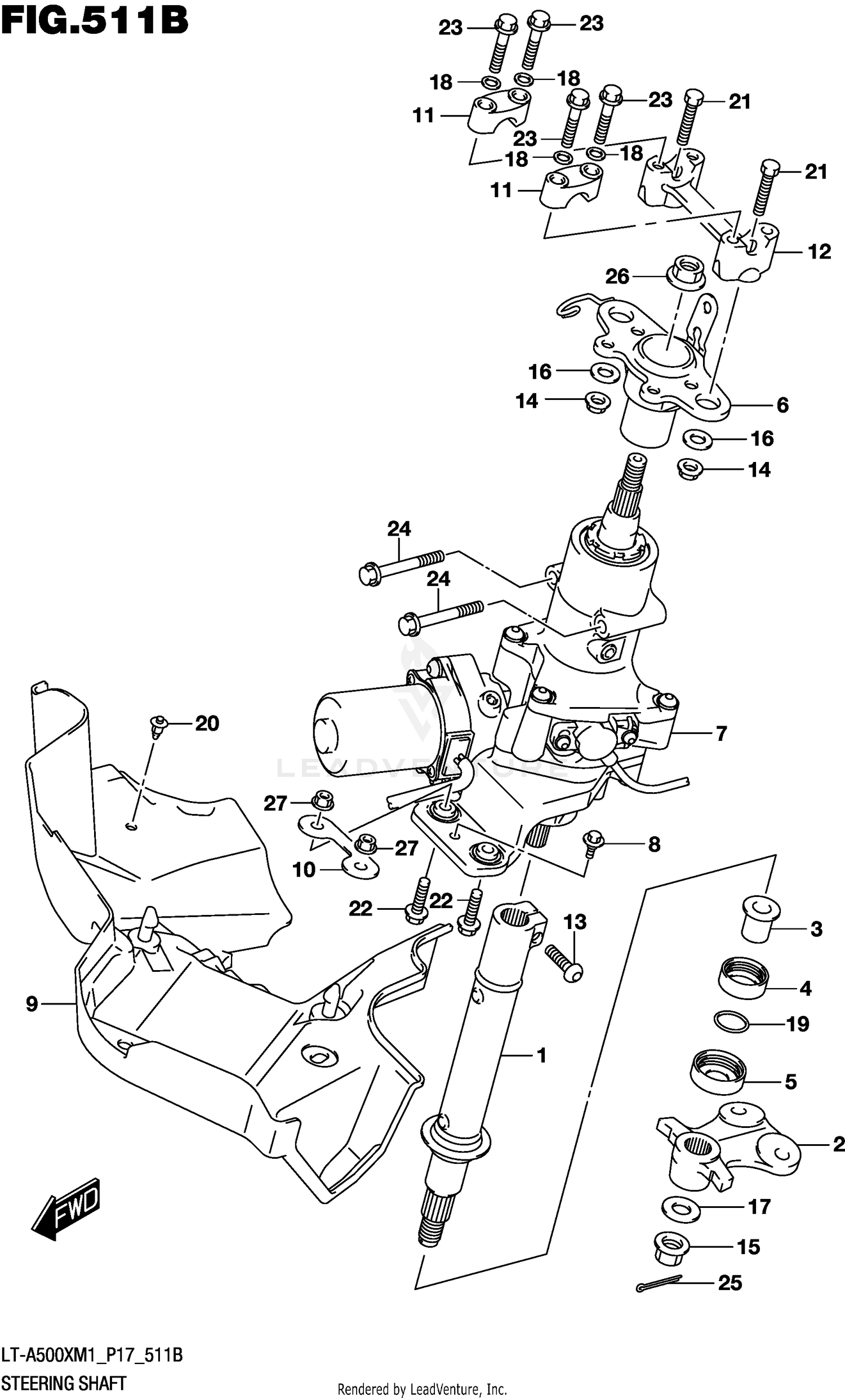 STEERING SHAFT (LT-A500XPM1 P17)