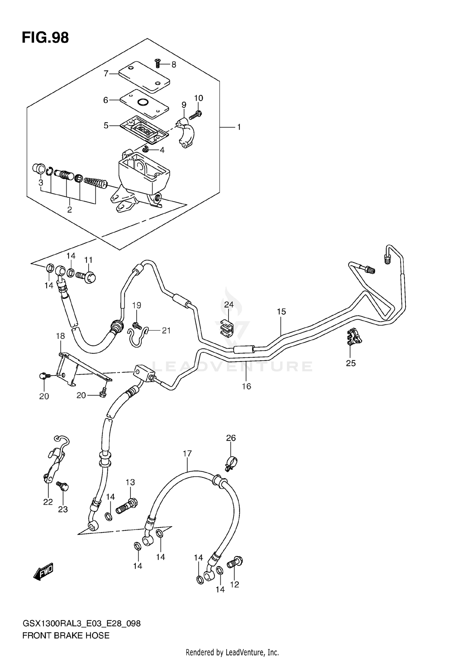 FRONT BRAKE HOSE (GSX1300RAL3 E33)
