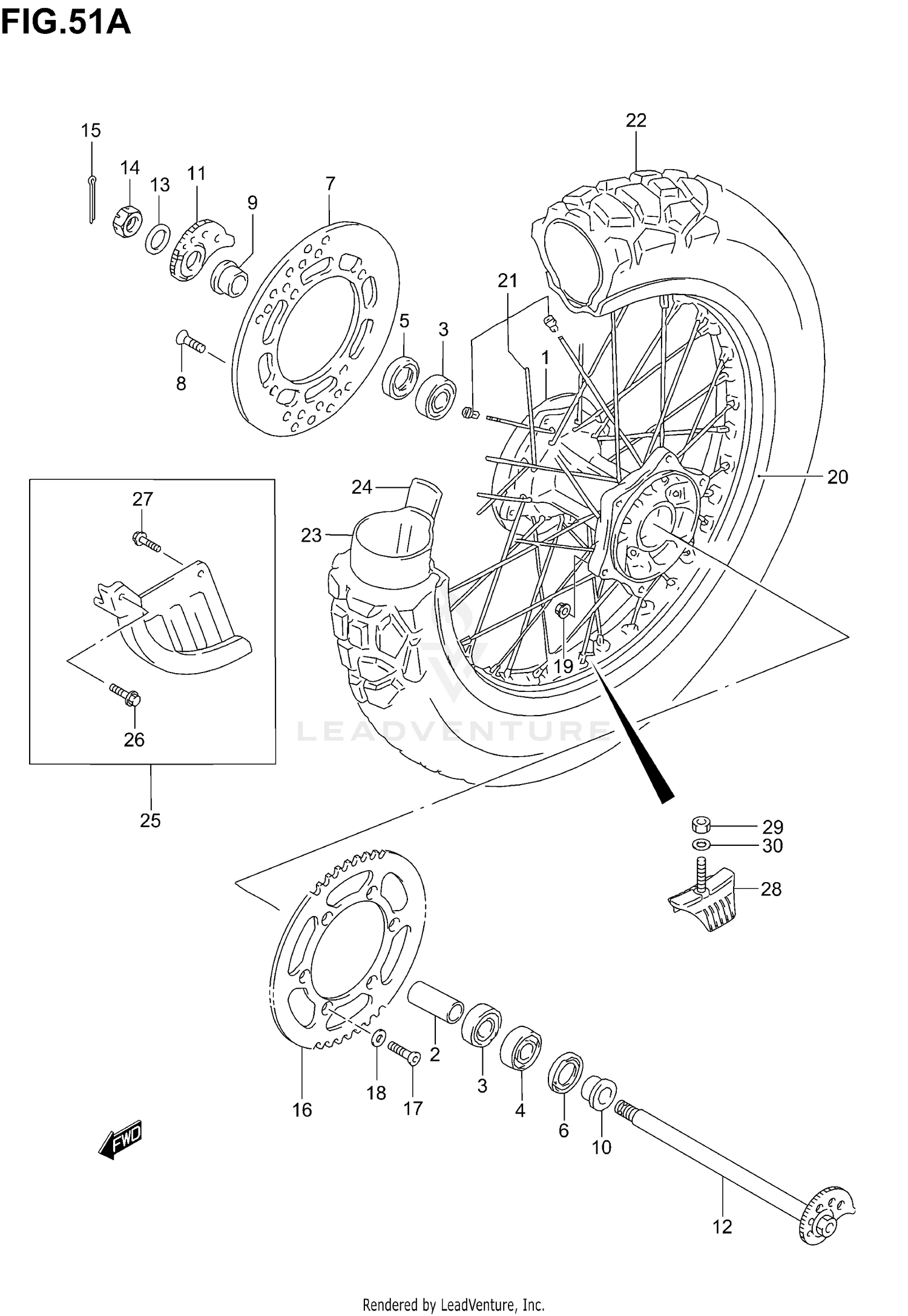REAR WHEEL (MODEL K5)