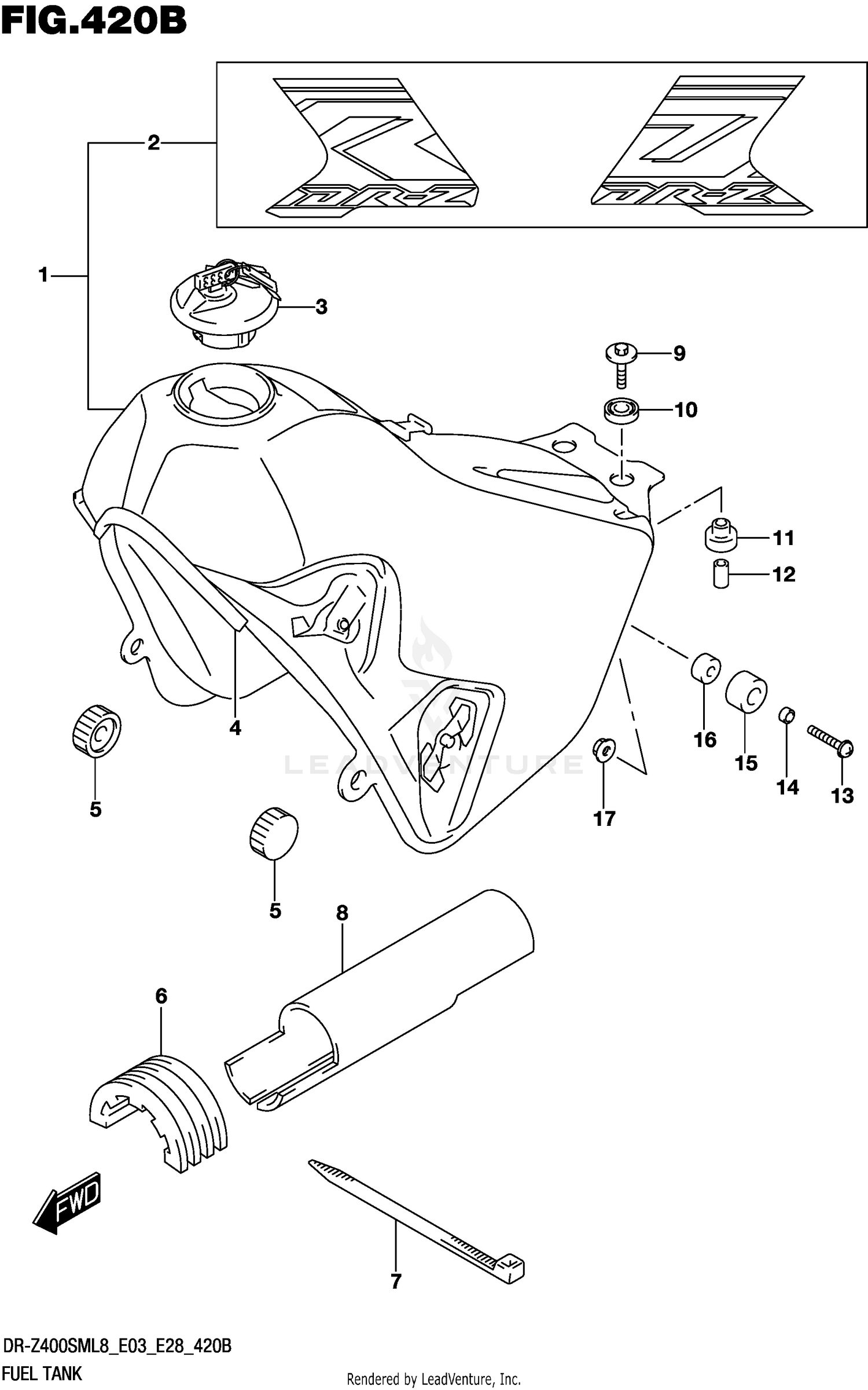 FUEL TANK (DR-Z400SML8 E28)
