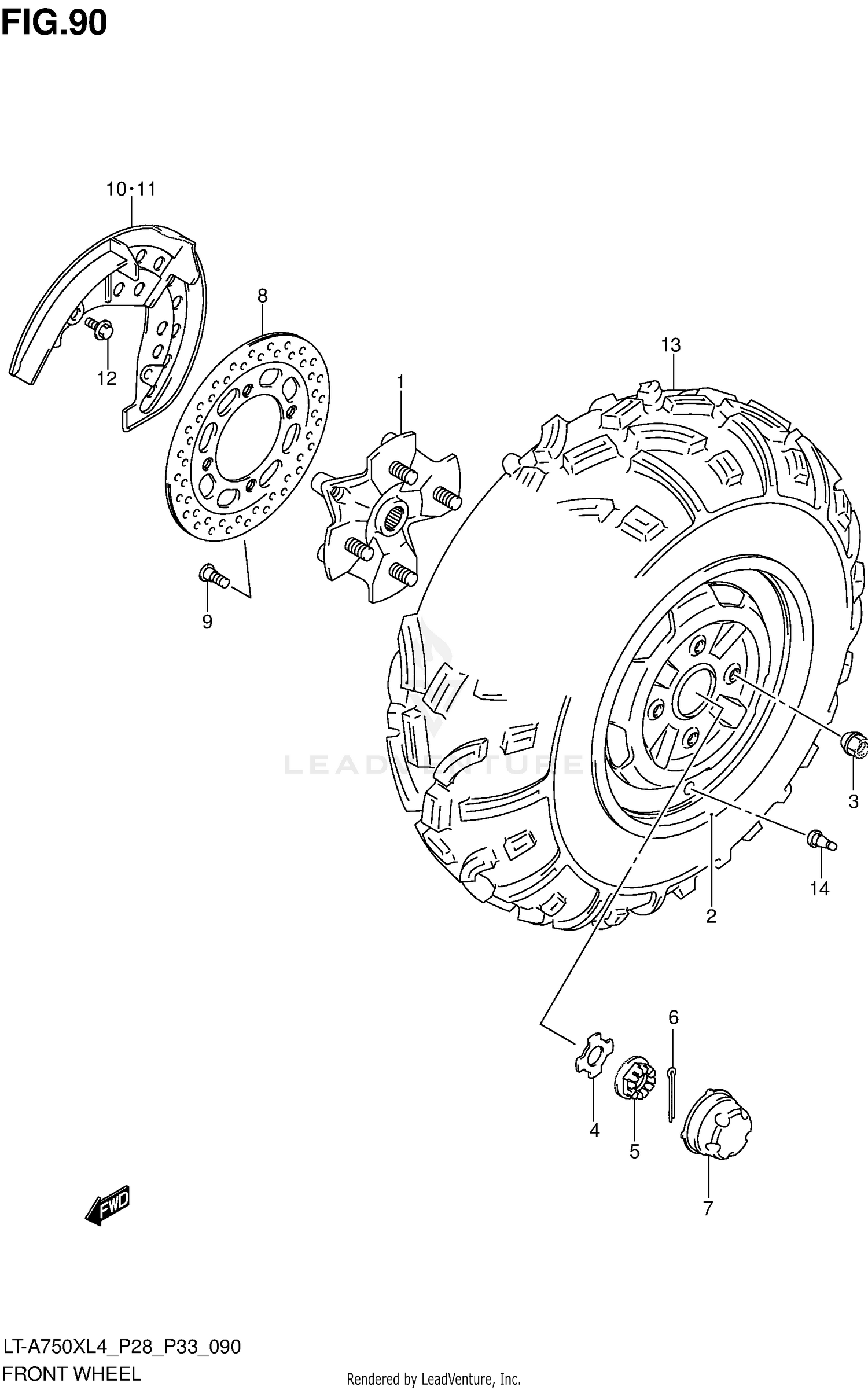 FRONT WHEEL (LT-A750XL4 P28)
