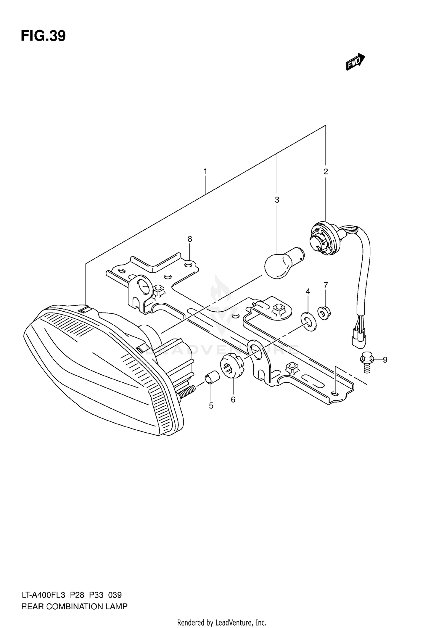 REAR COMBINATION LAMP (LT-A400FL3 P33)