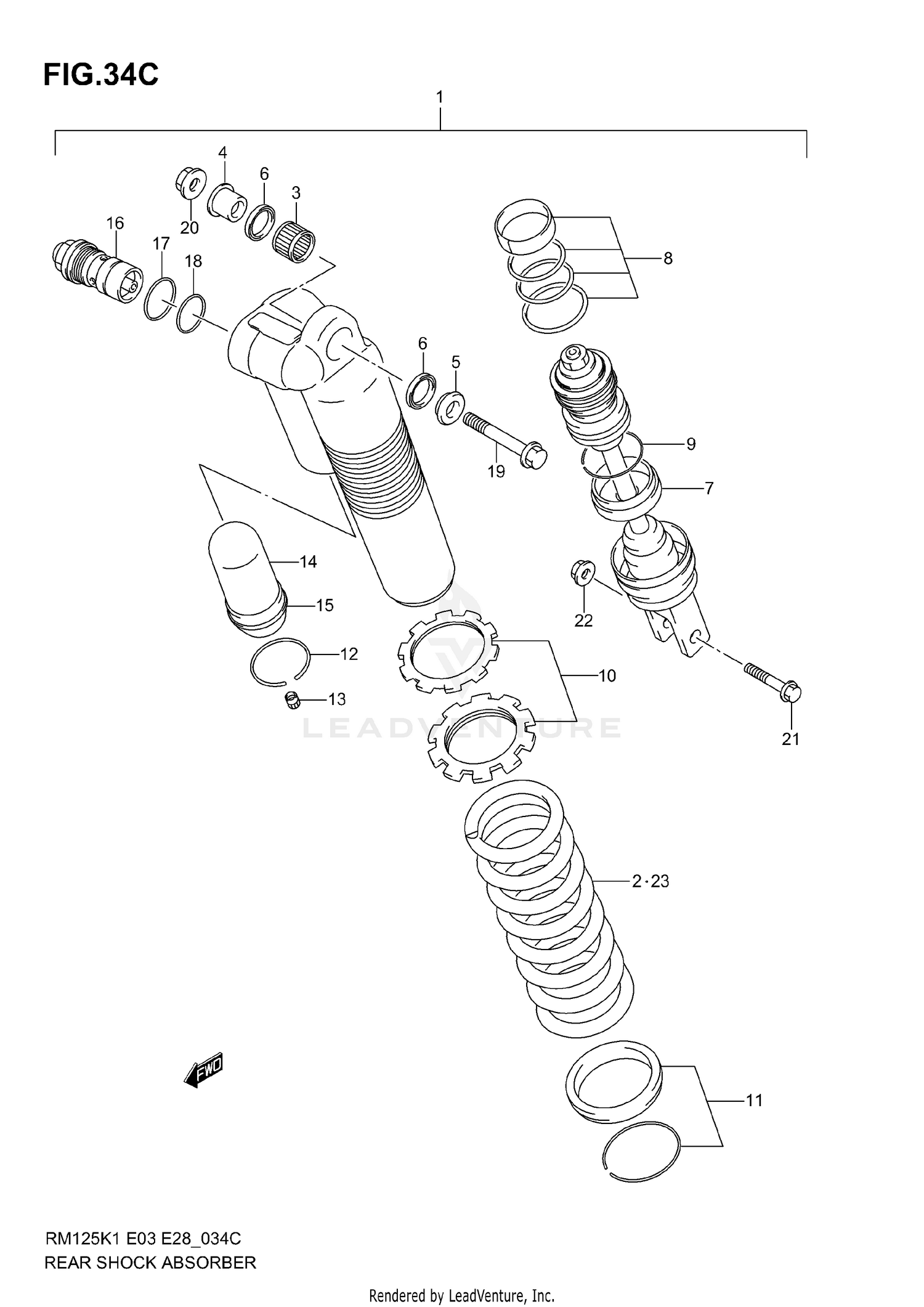 REAR SHOCK ABSORBER (MODEL K5)