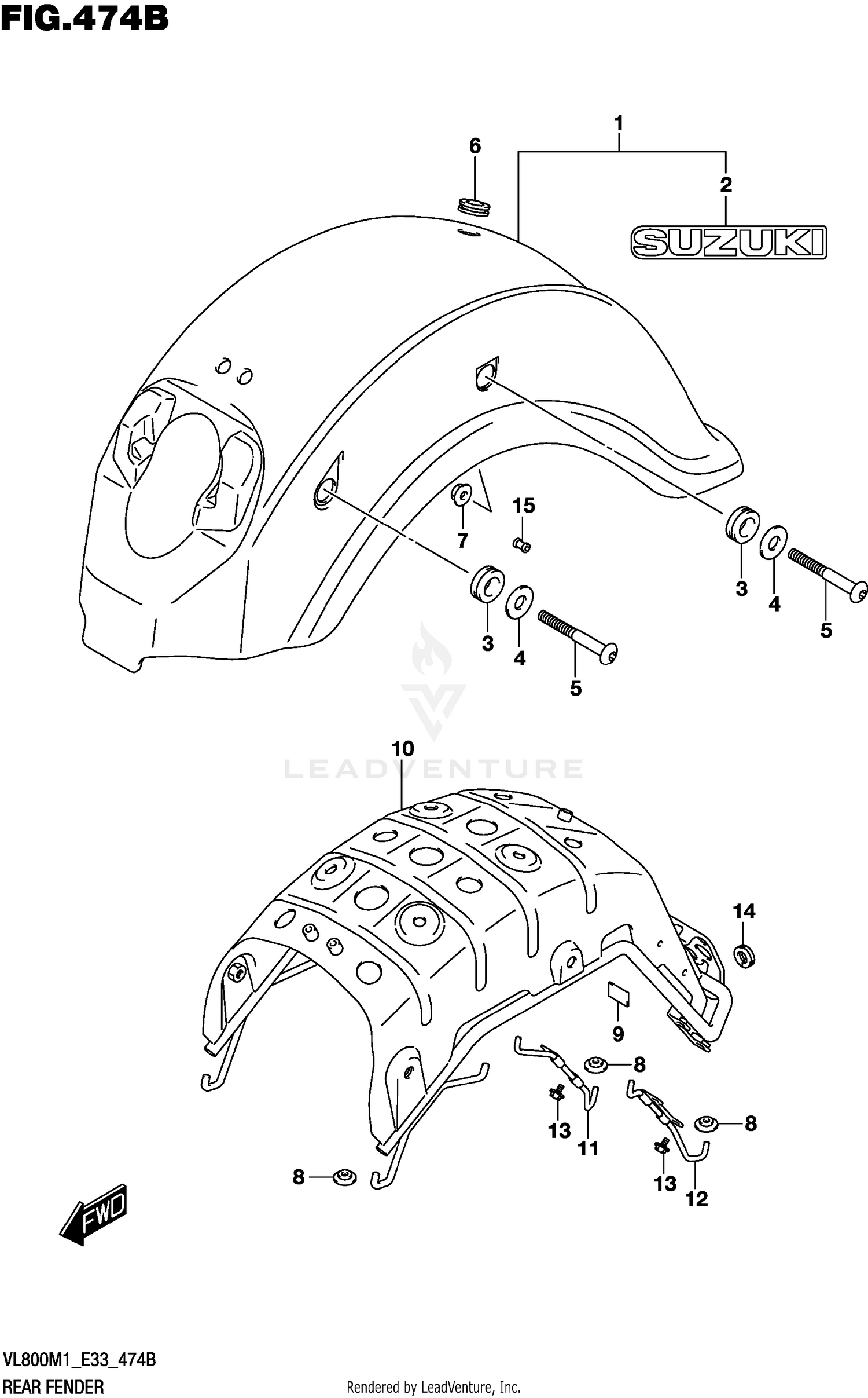 REAR FENDER (VL800T)
