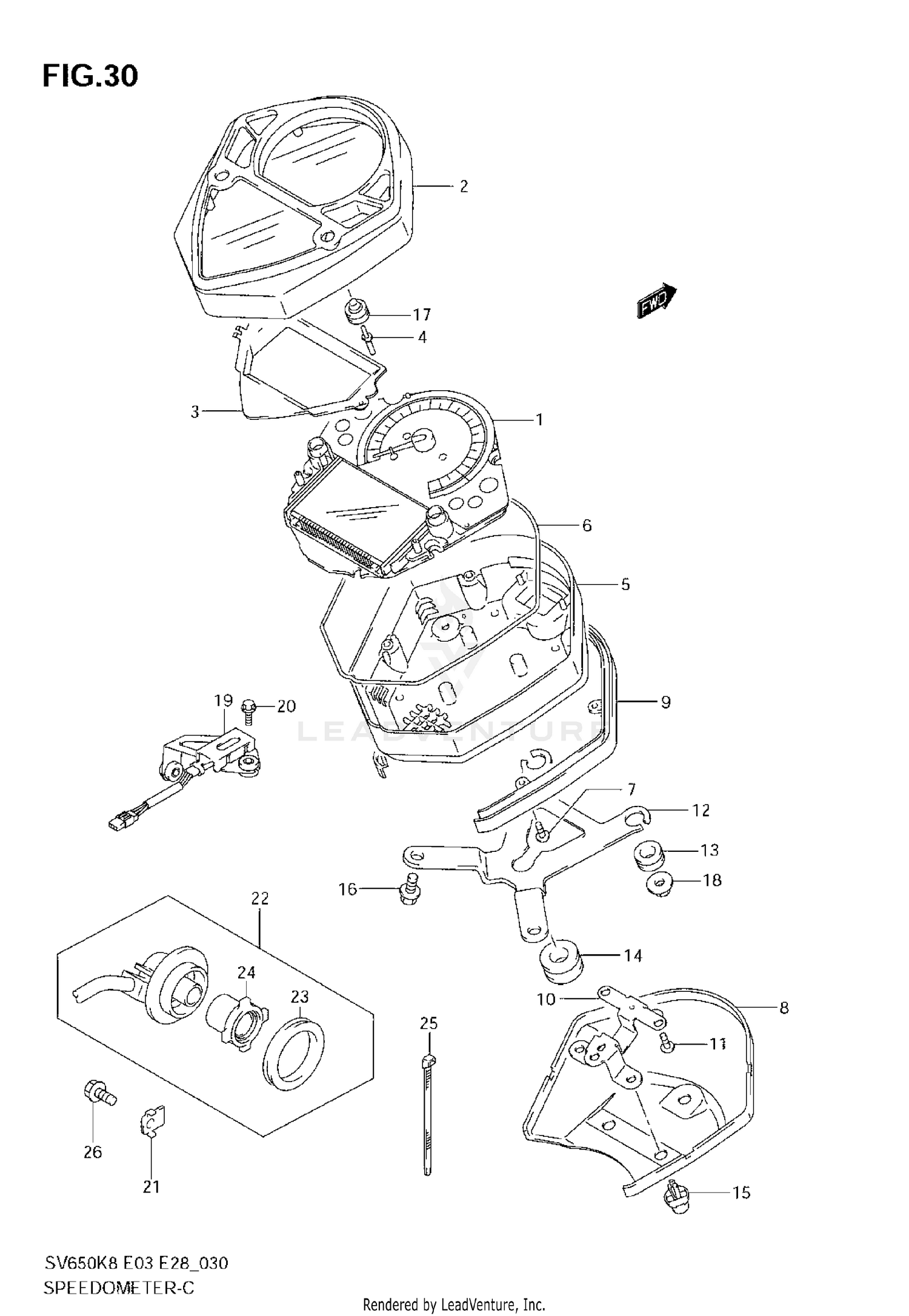 SPEEDOMETER (SV650K8)