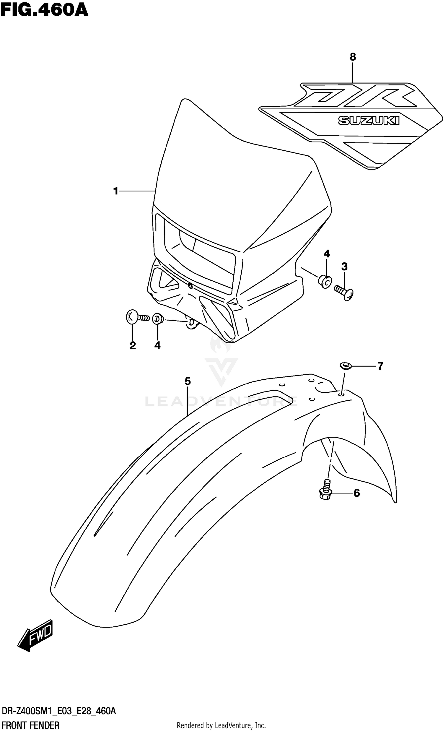 FRONT FENDER (DR-Z400S)