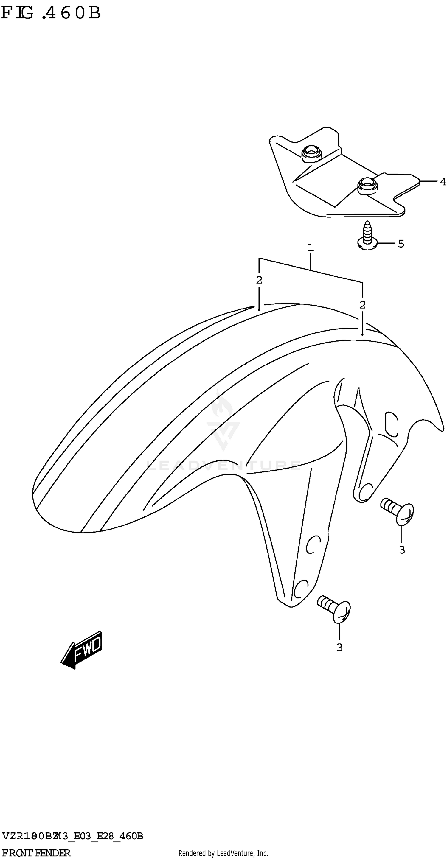 FRONT FENDER (SEE NOTE 1) 460B