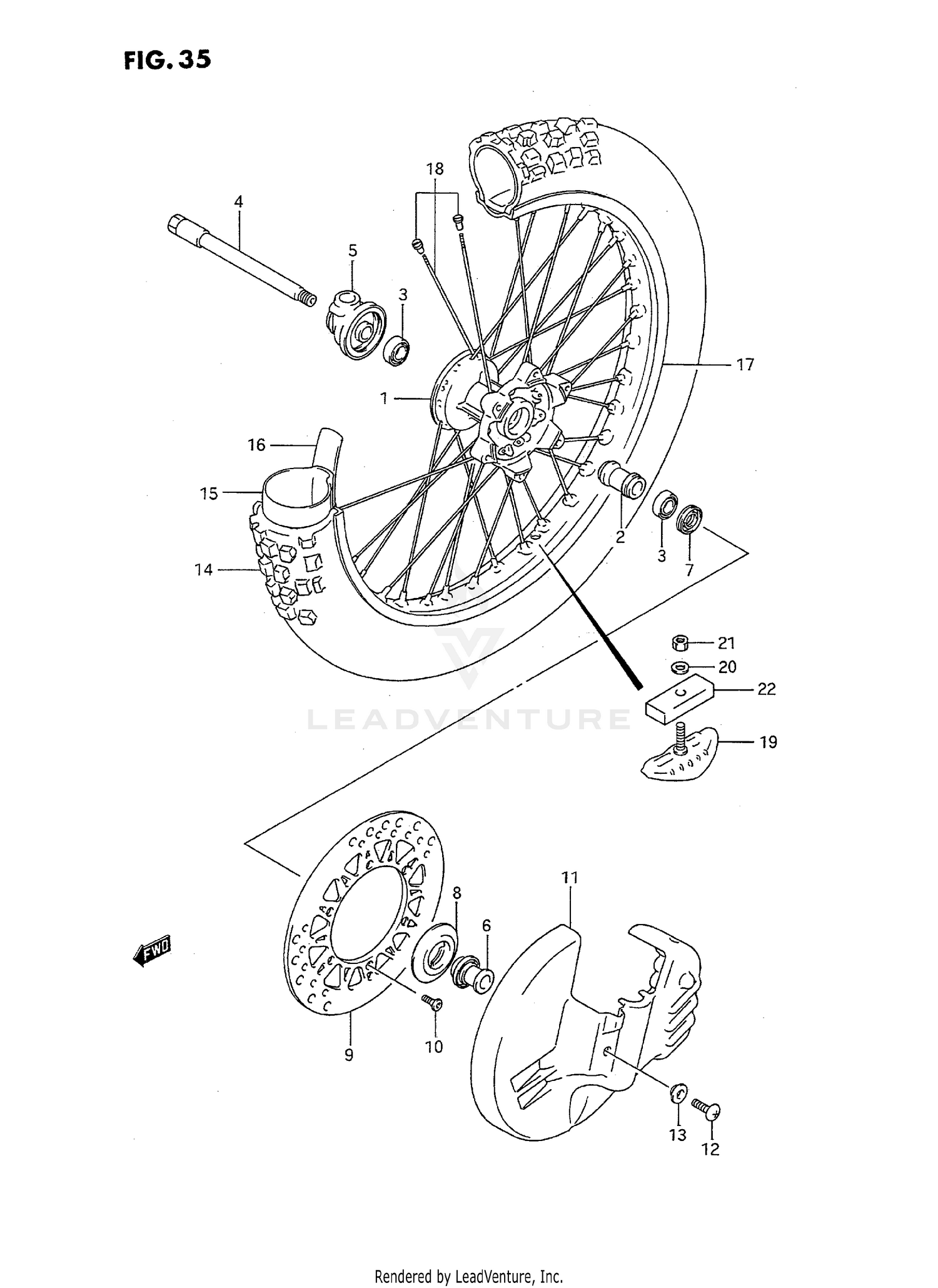 FRONT WHEEL (MODEL K/L)
