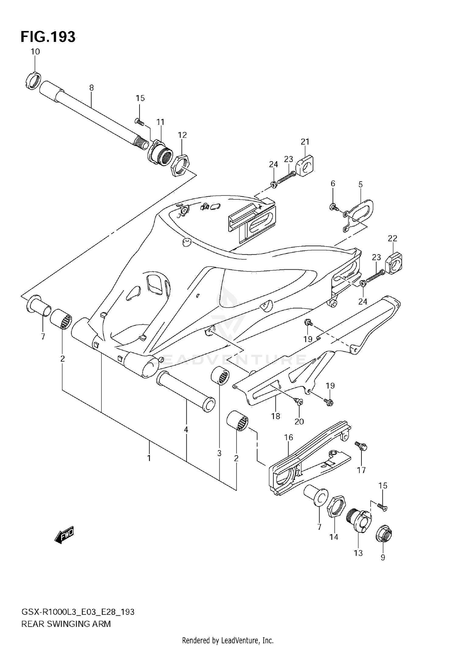 REAR SWINGING ARM (GSX-R1000L3 E28)