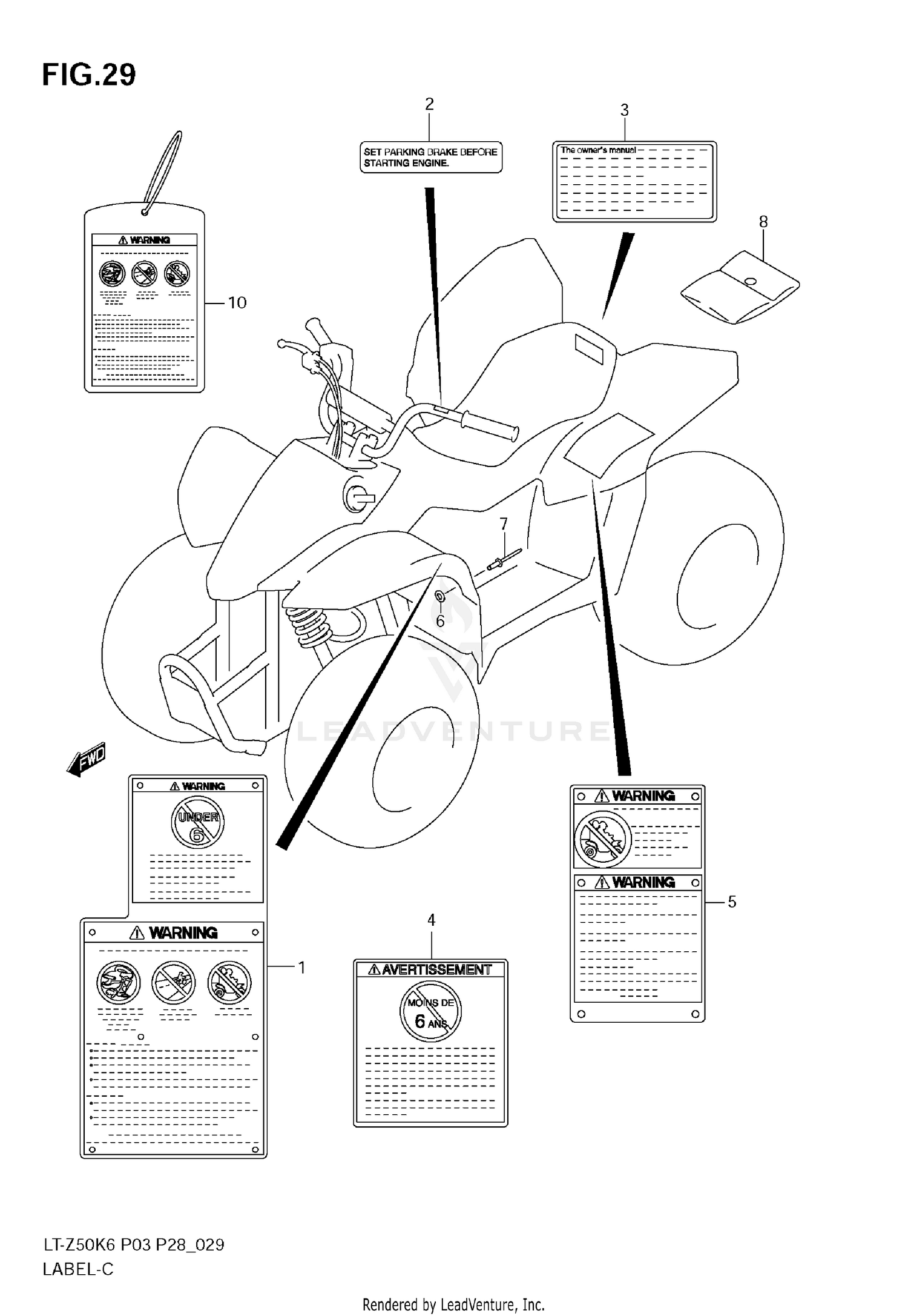 LABEL (MODEL K6/K7/K8)