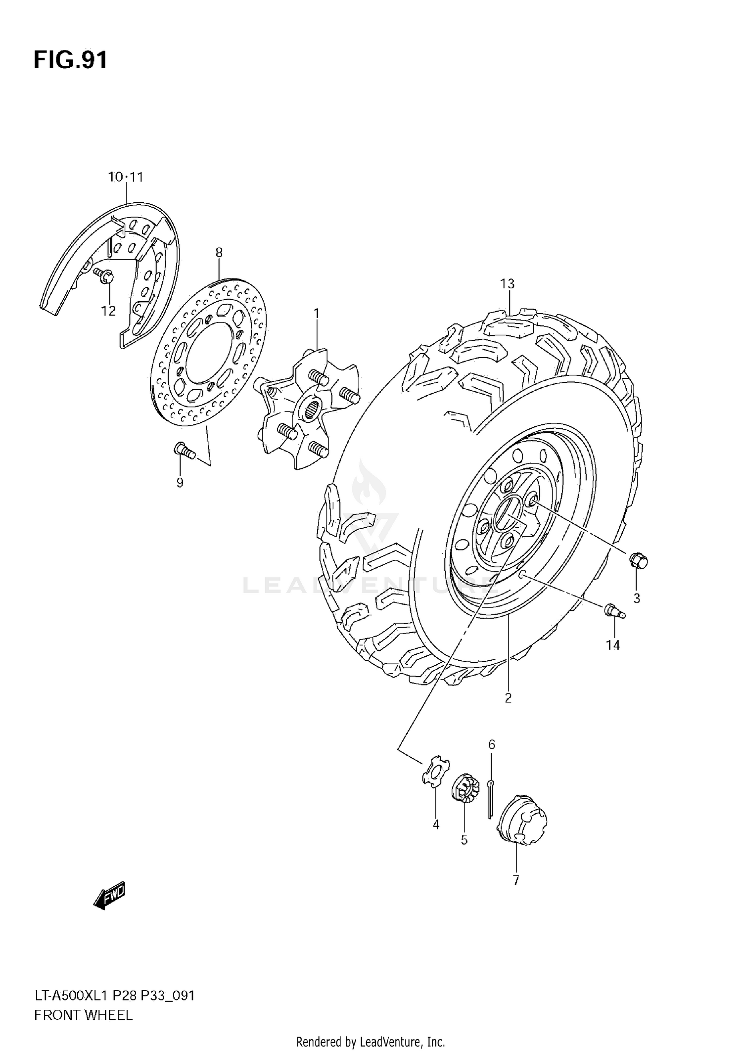 FRONT WHEEL (LT-A500XZ L1 E33)