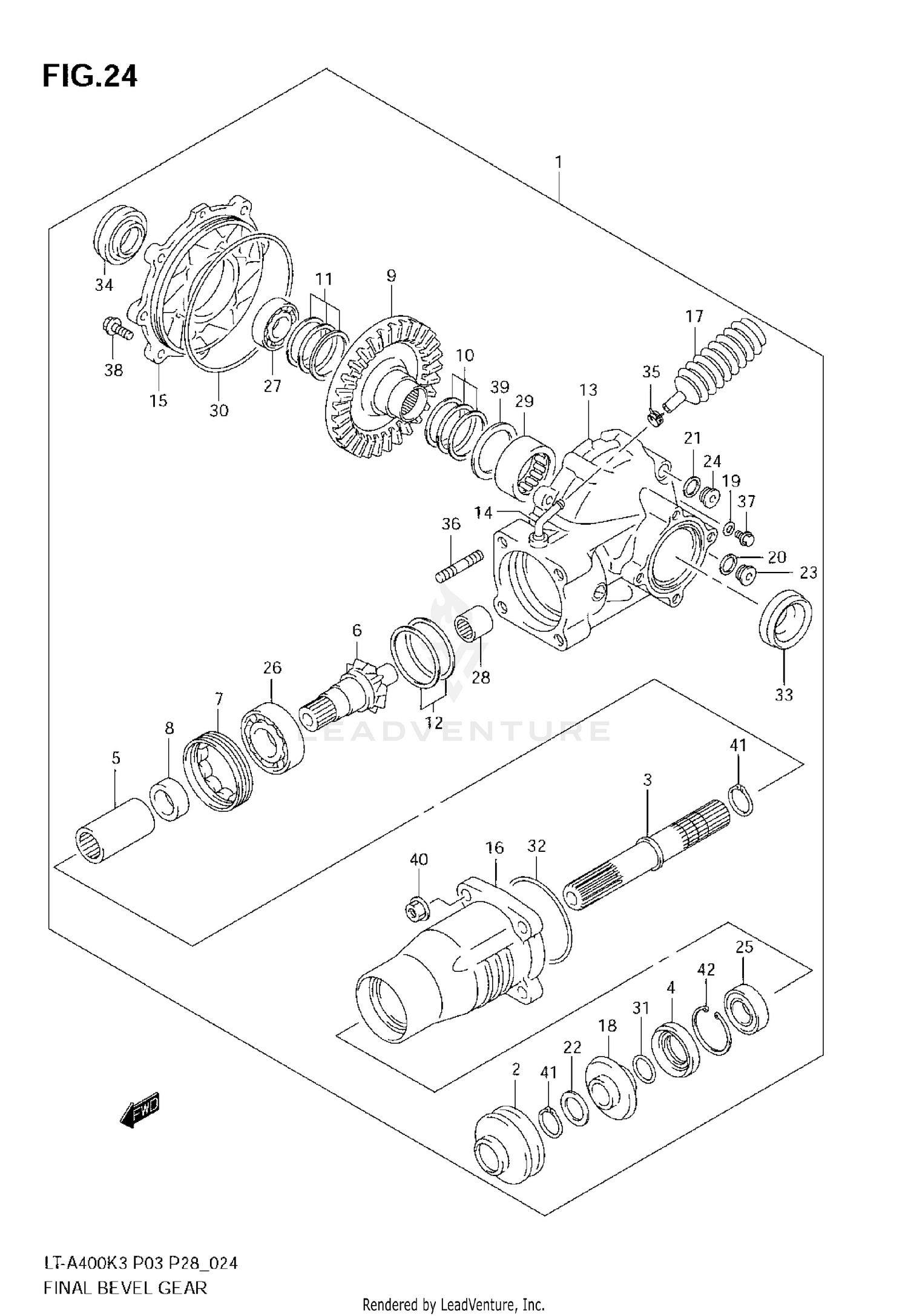 FINAL BEVEL GEAR (REAR)(MODEL K3)