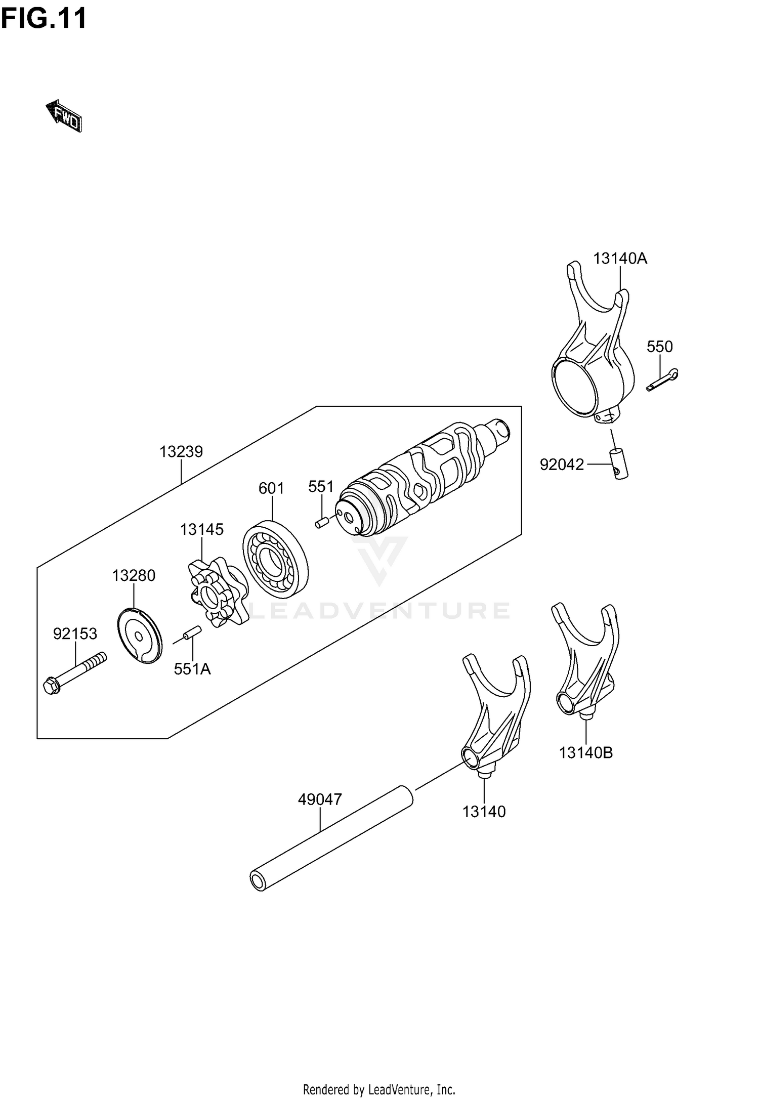 GEAR CHANGE DRUM/SHIFT FORK