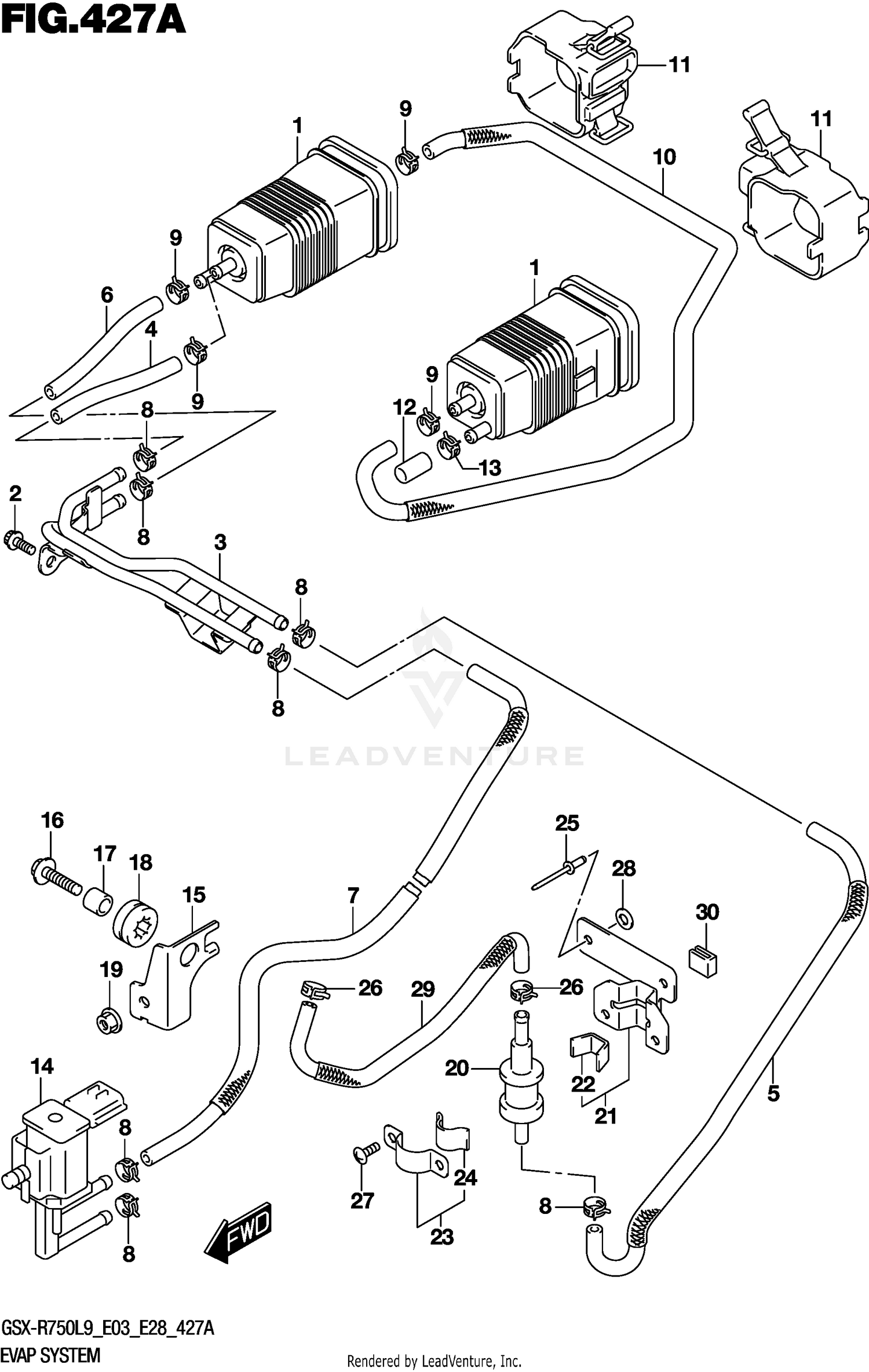 EVAP SYSTEM (GSX-R750L9 E33)