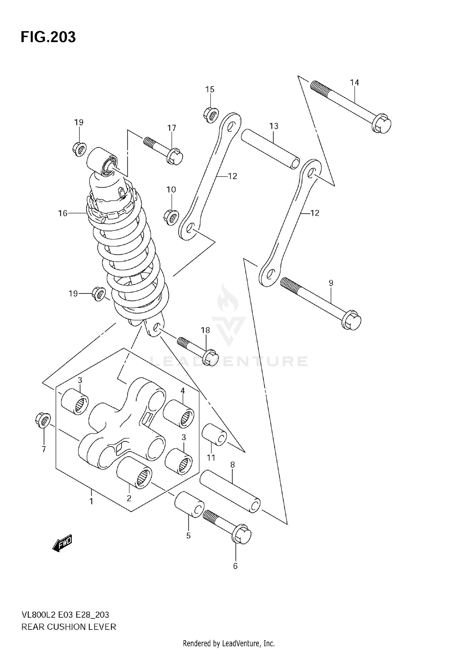REAR CUSHION LEVER (VL800  E03)
