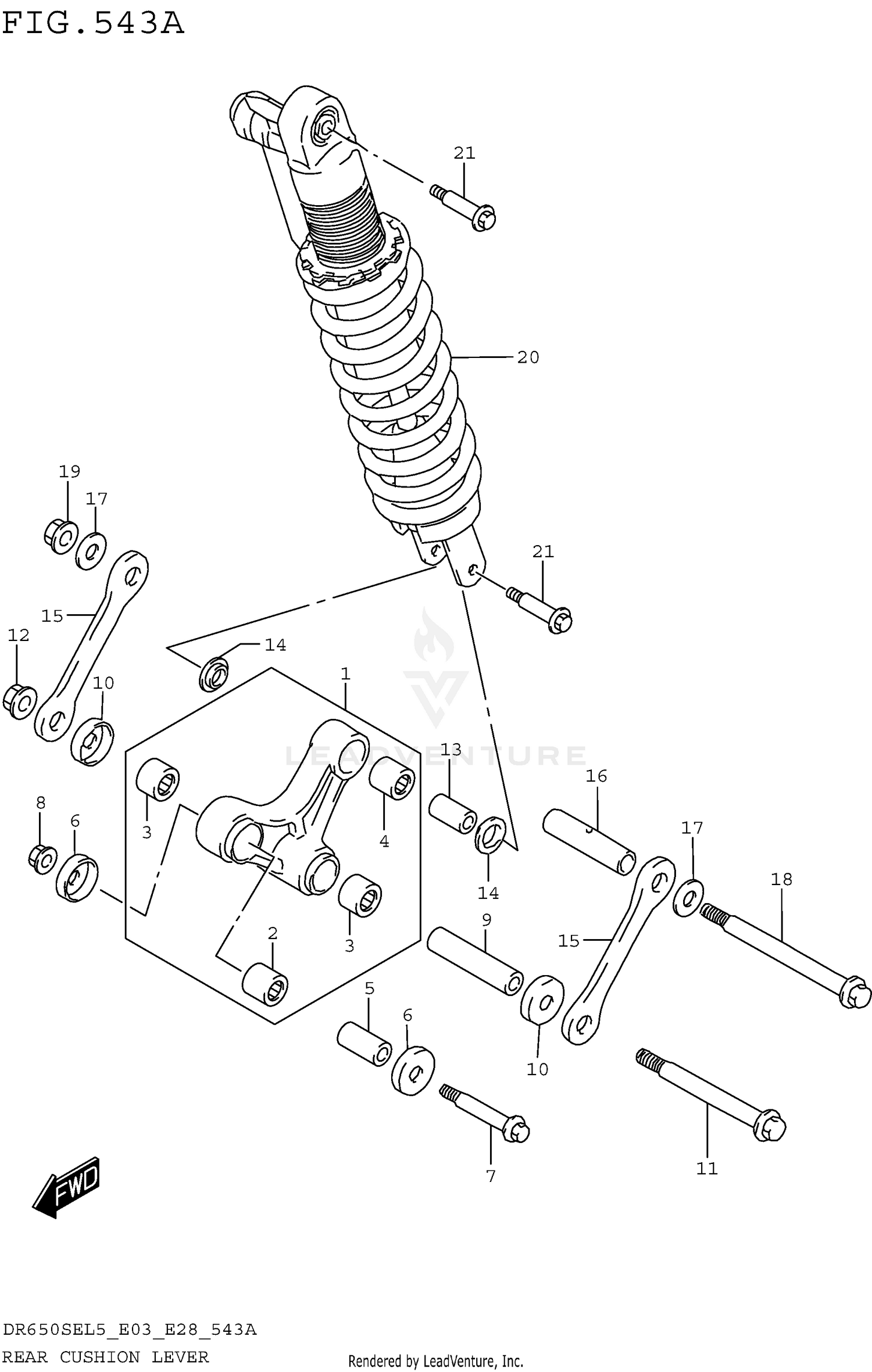 REAR CUSHION LEVER (DR650SEL5 E03)