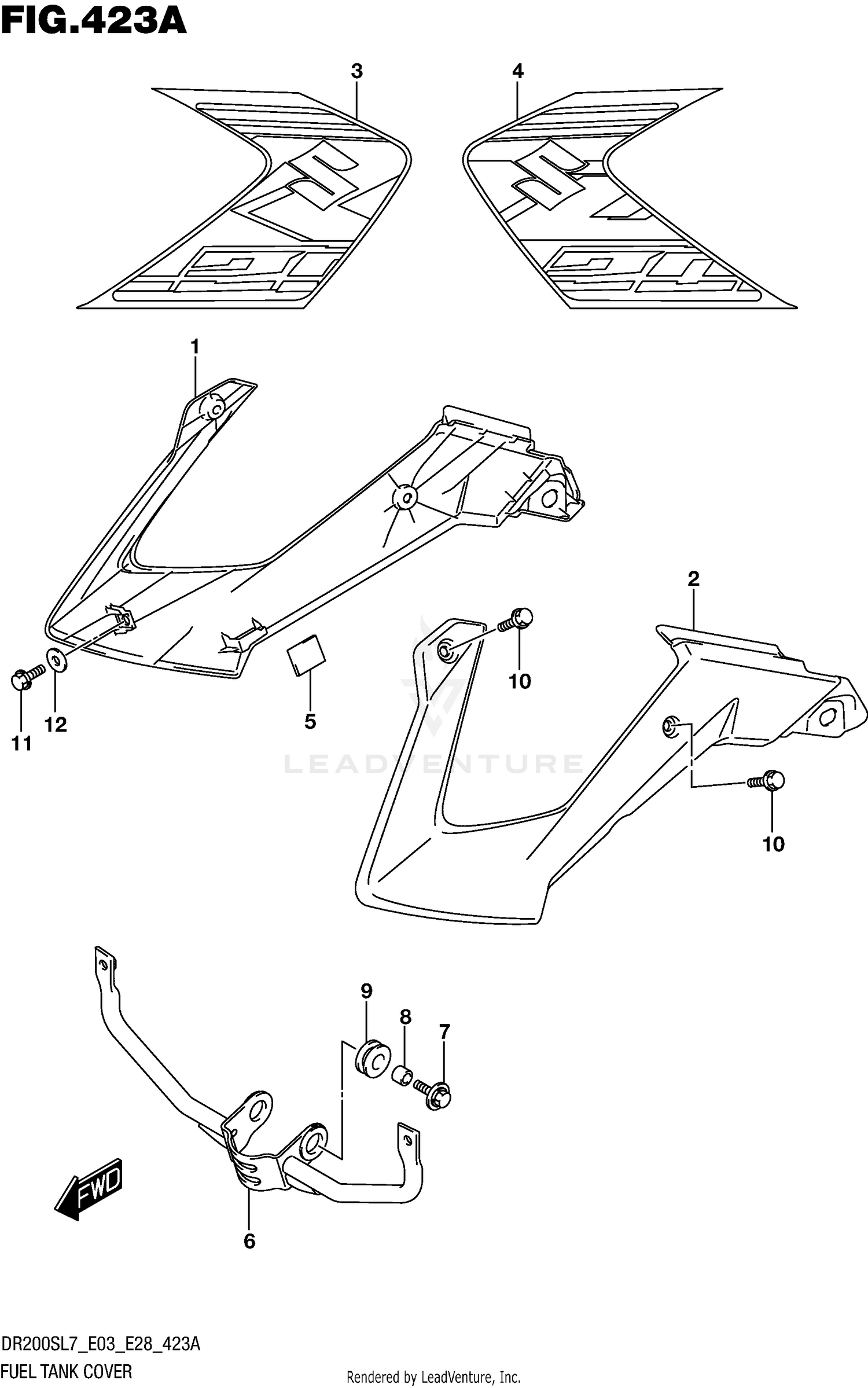 FUEL TANK COVER (019)