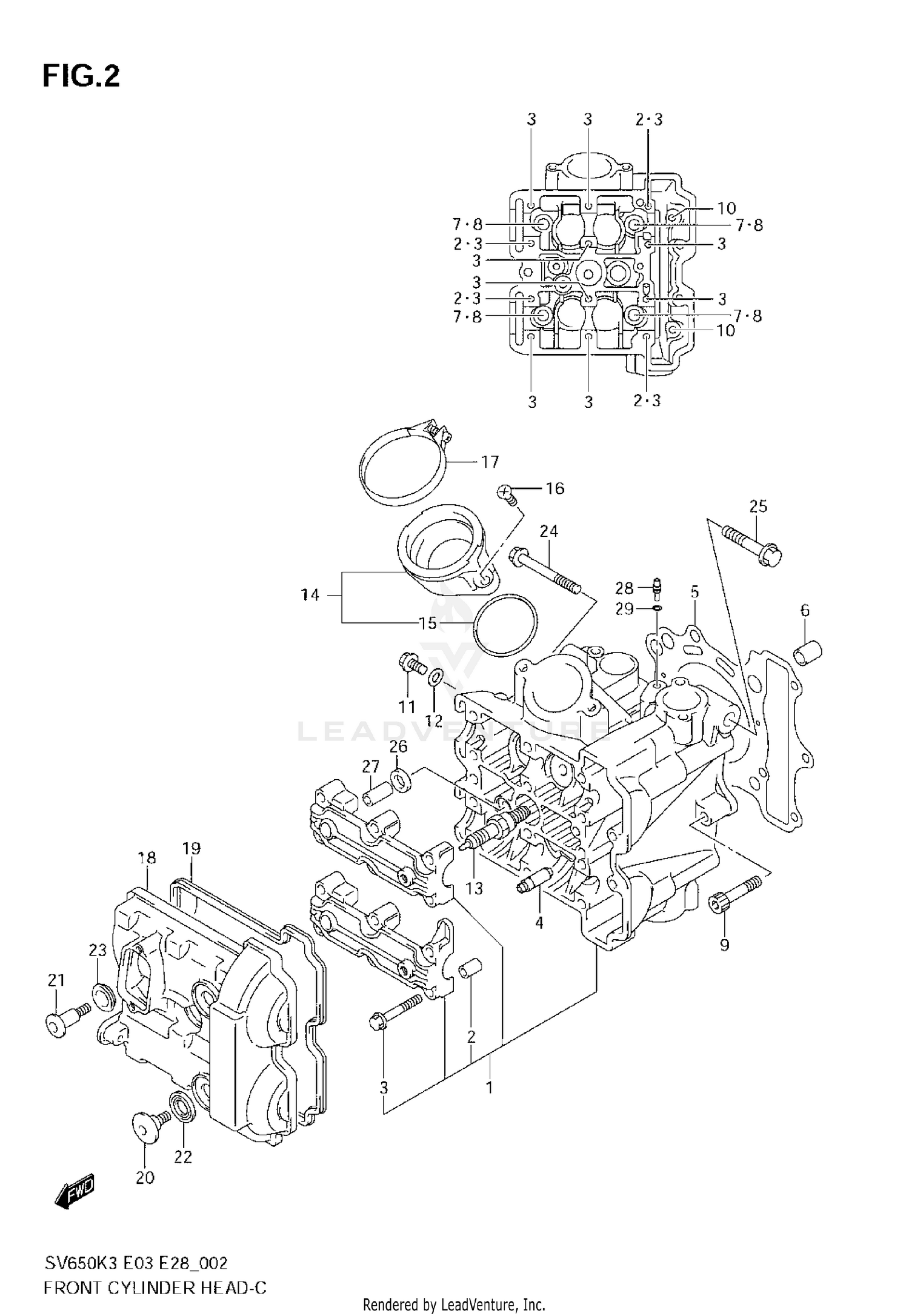 FRONT CYLINDER HEAD (MODEL K3/K4/K5/K6)