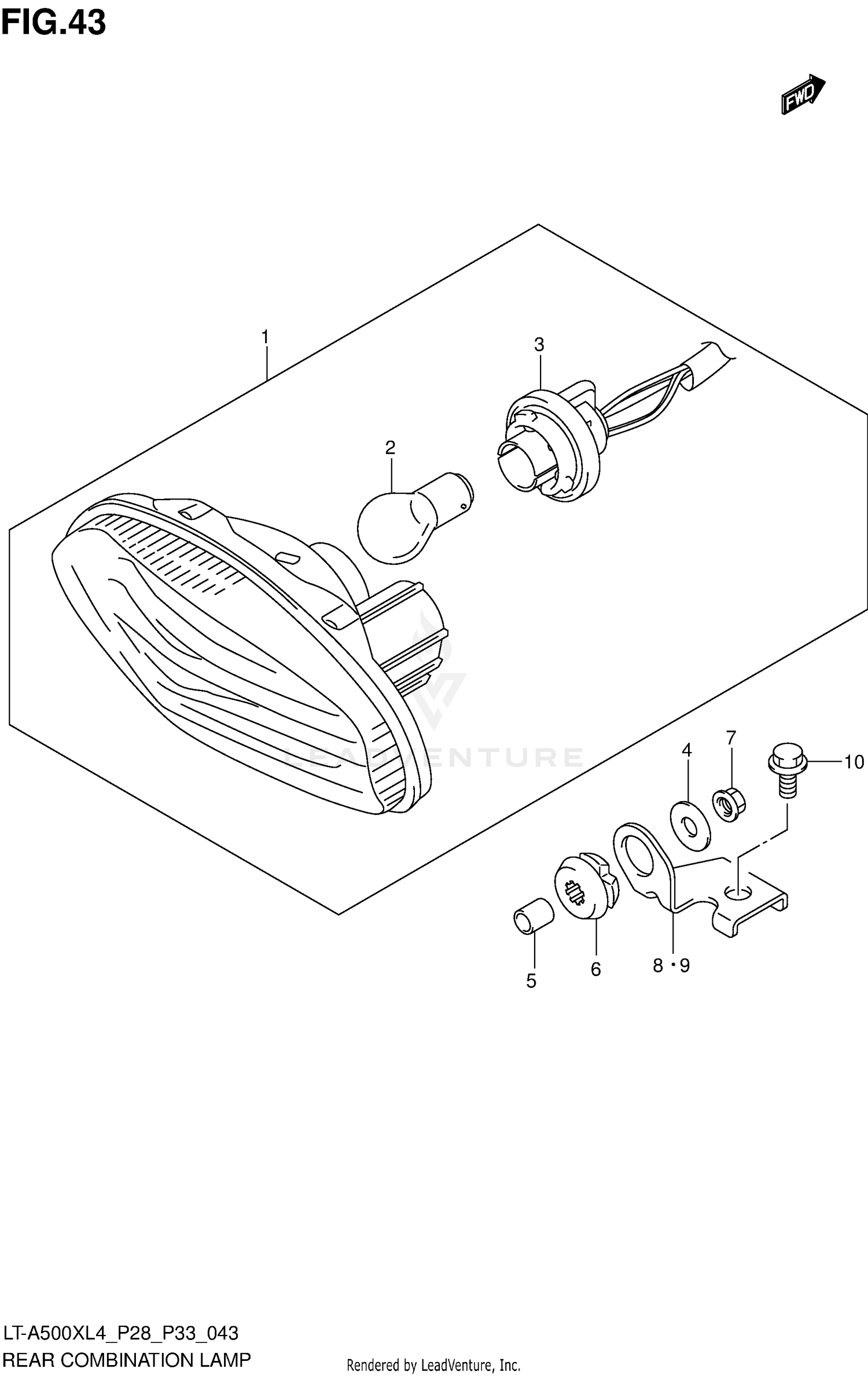 REAR COMBINATION LAMP (LT-A500XL4 P33)