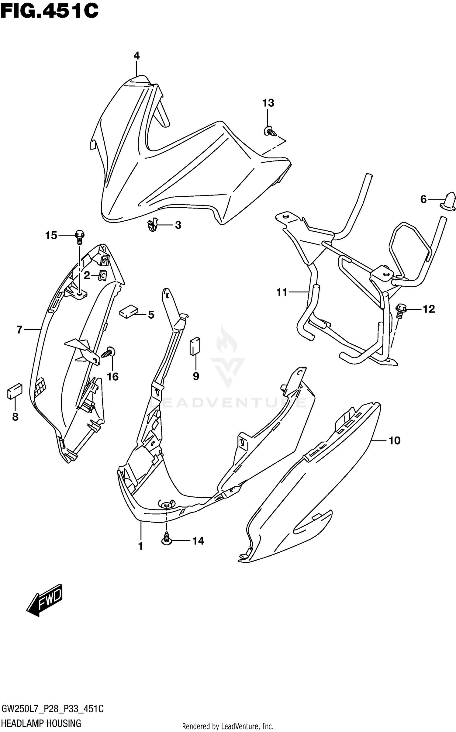HEADLAMP HOUSING (GW250L7 P33)