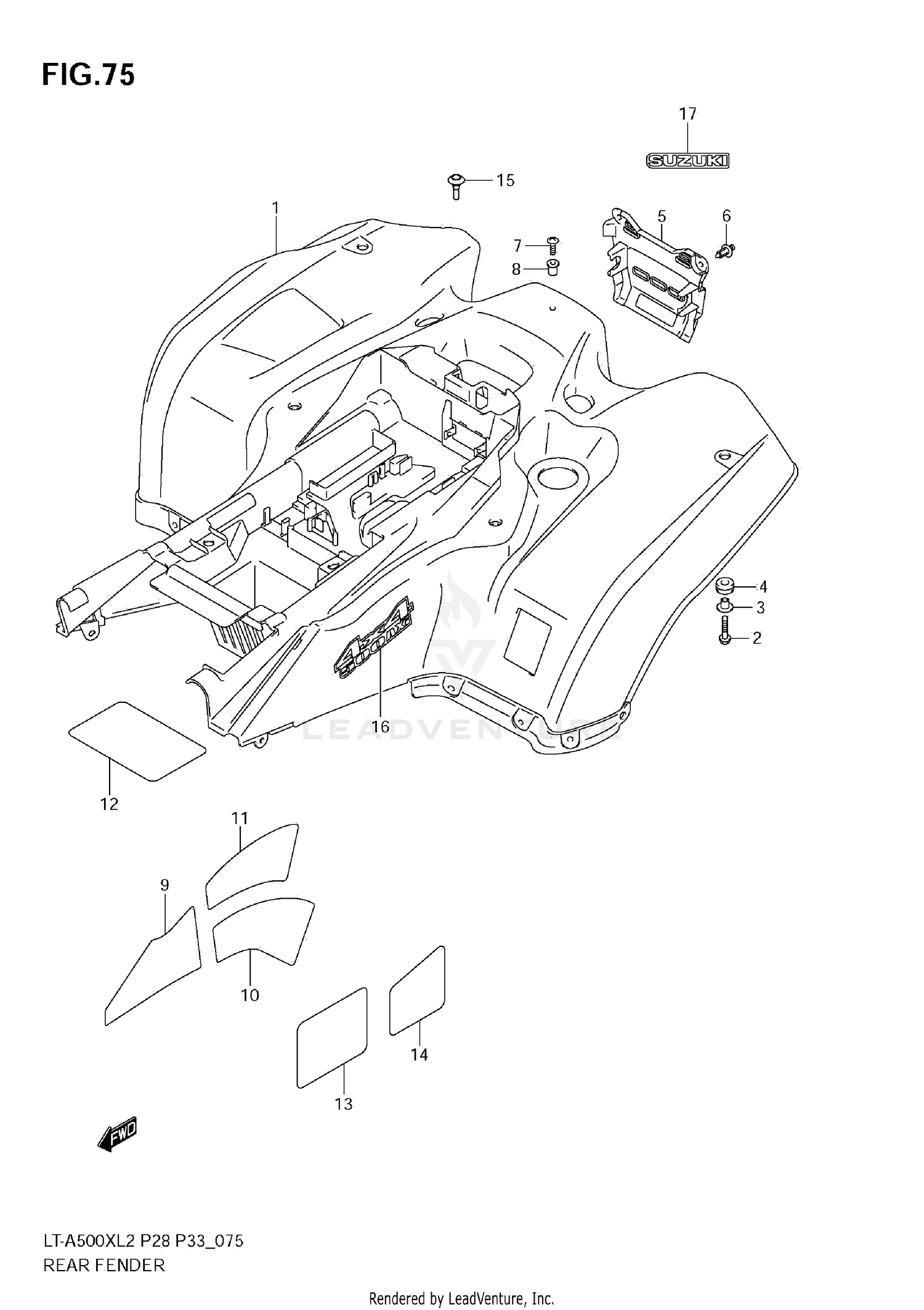 REAR FENDER (LT-A500XZ E28)