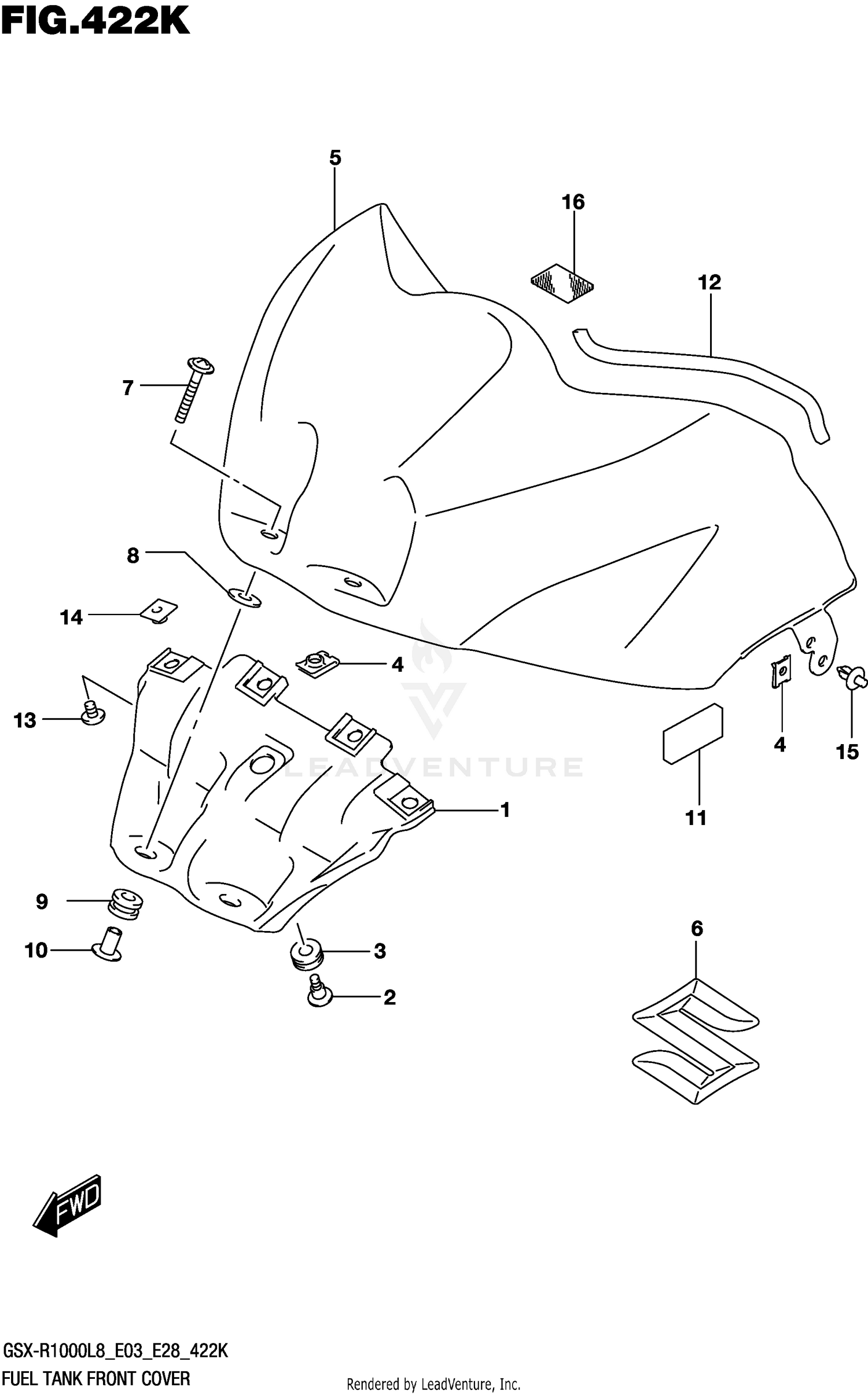 FUEL TANK FRONT COVER (GSX-R1000AL8 E33) (FOR YKV)