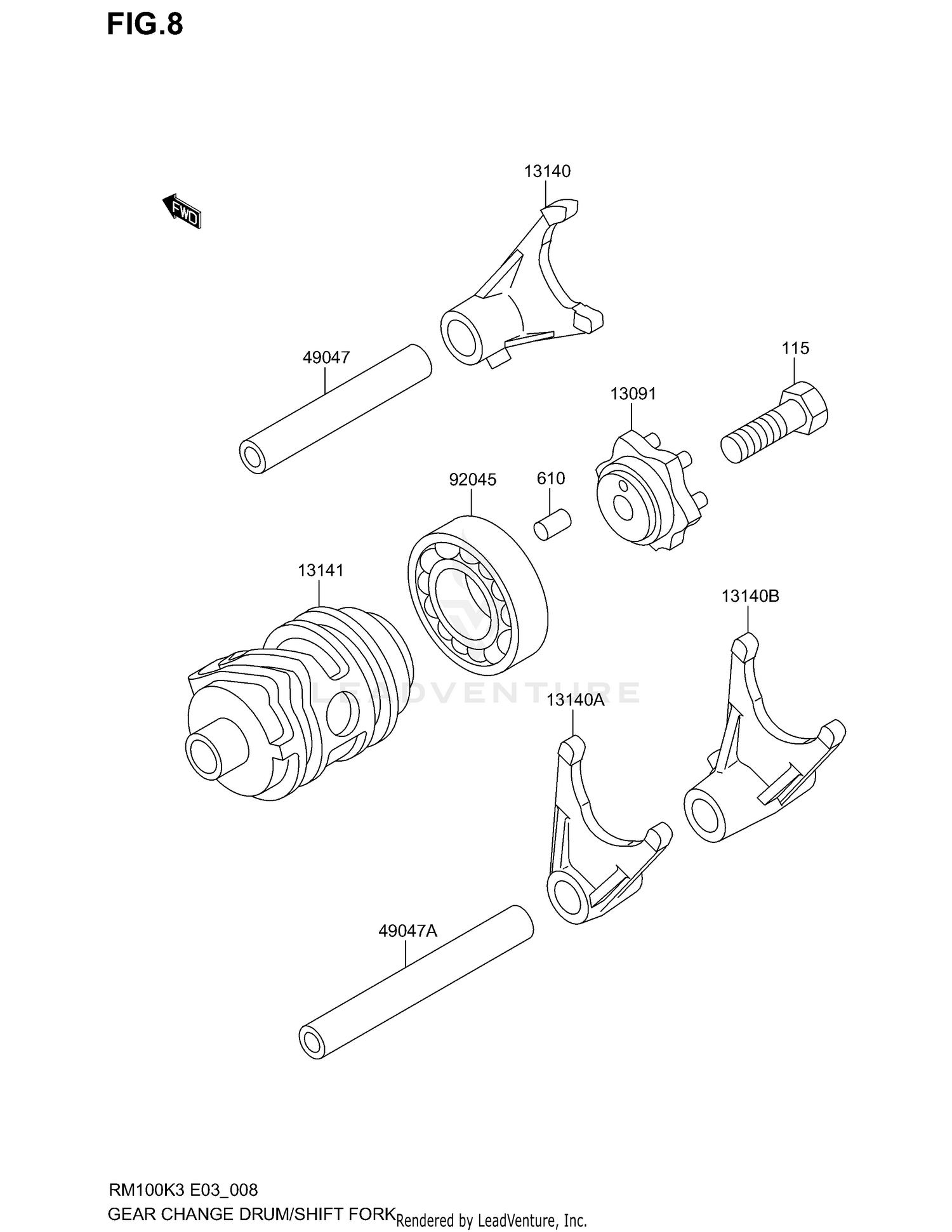 GEAR CHANGE DRUM/SHIFT FORK