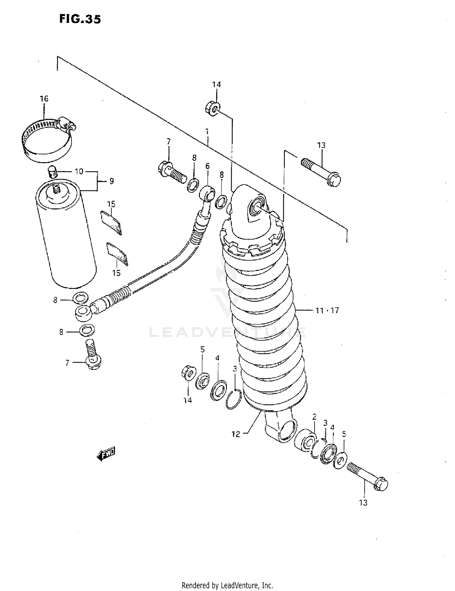 REAR SHOCK ABSORBER (H/J)