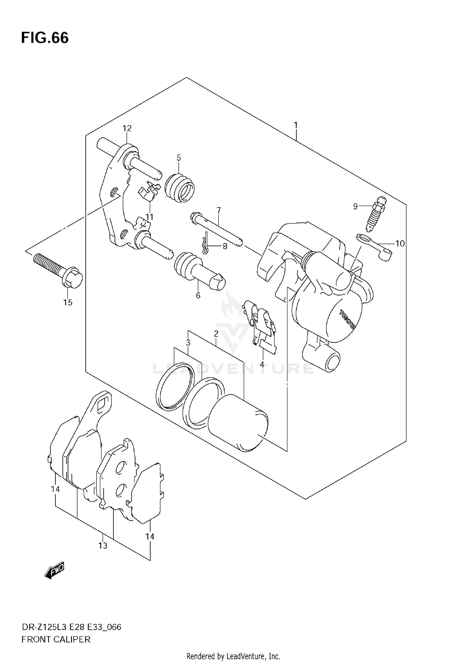FRONT CALIPER (DR-Z125LL3 E28)