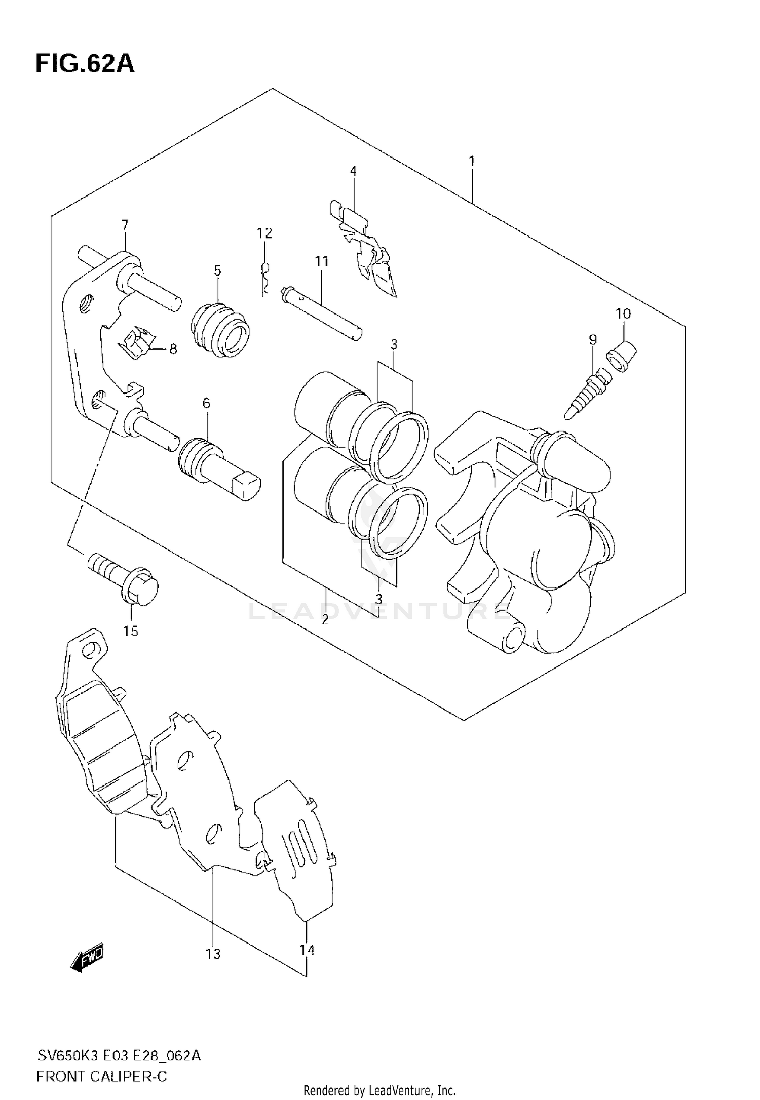 FRONT CALIPER (SV650AK7/SAK7)
