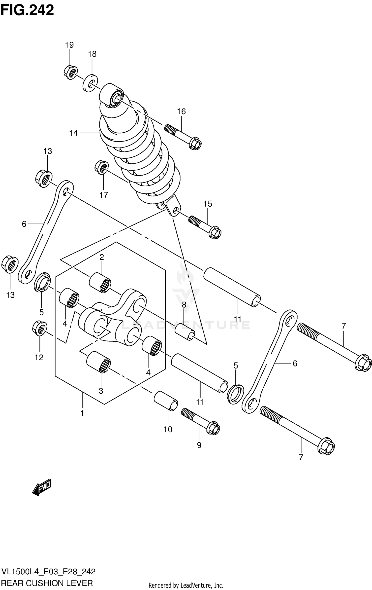 REAR CUSHION LEVER (VL1500L4 E28)