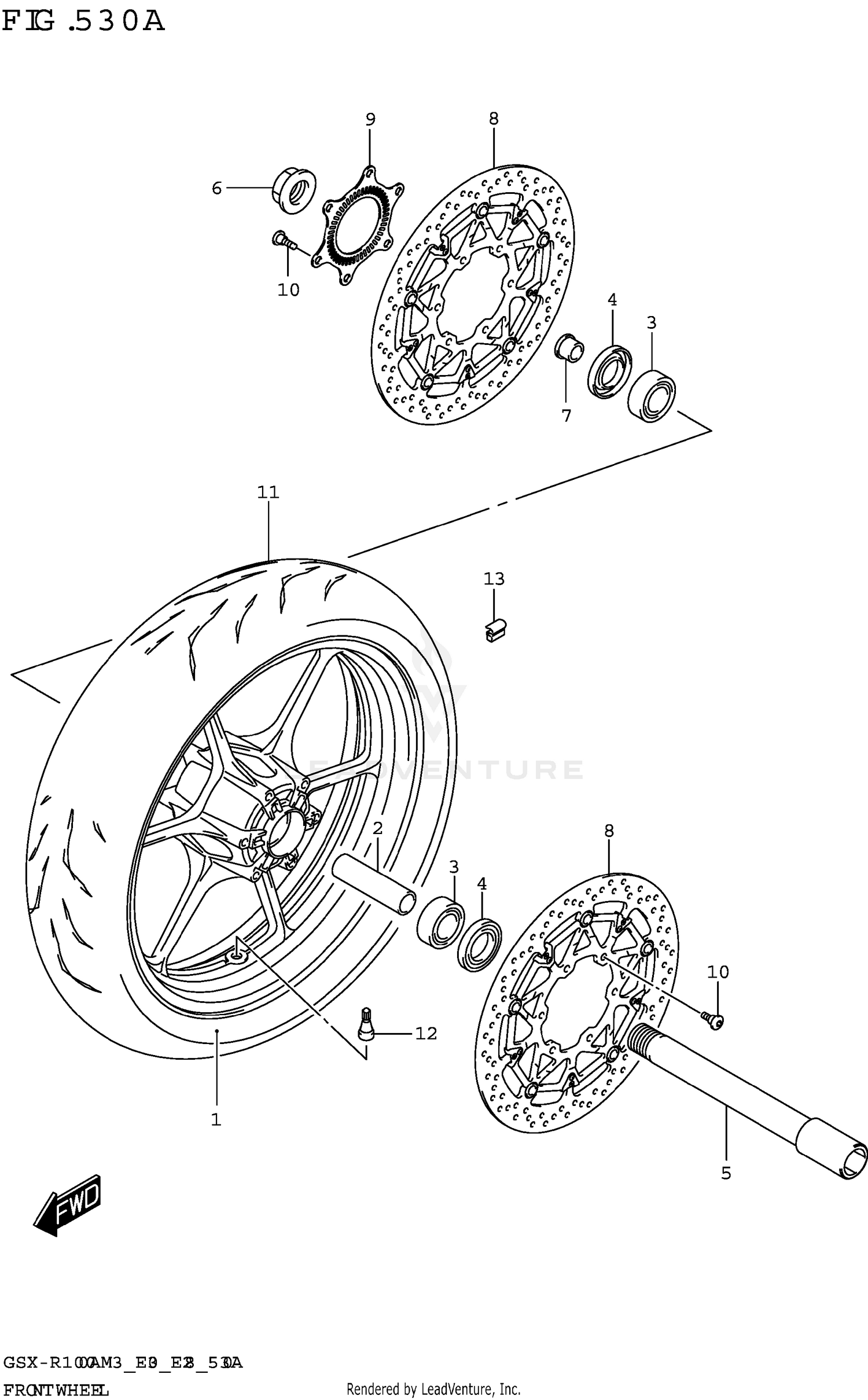FRONT WHEEL (GSX-R1000A)
