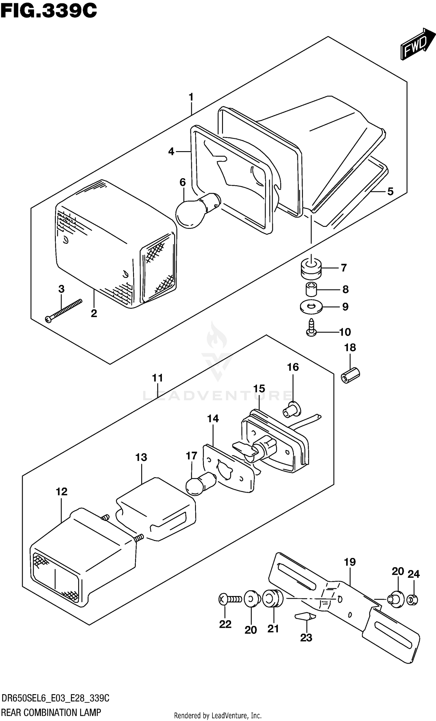 REAR COMBINATION LAMP (DR650SEL6 E33)