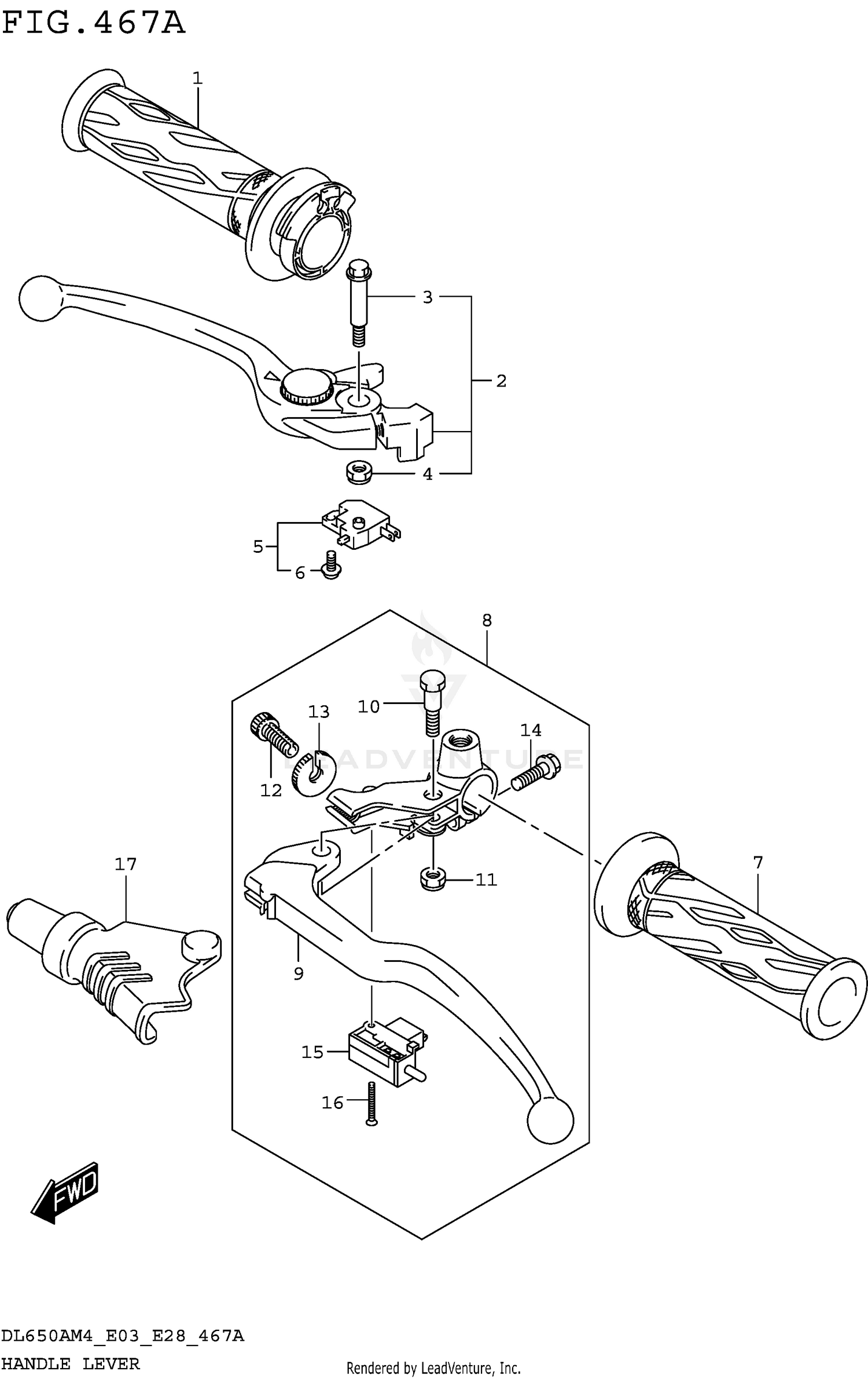 HANDLE LEVER (DL650AM4 E03)