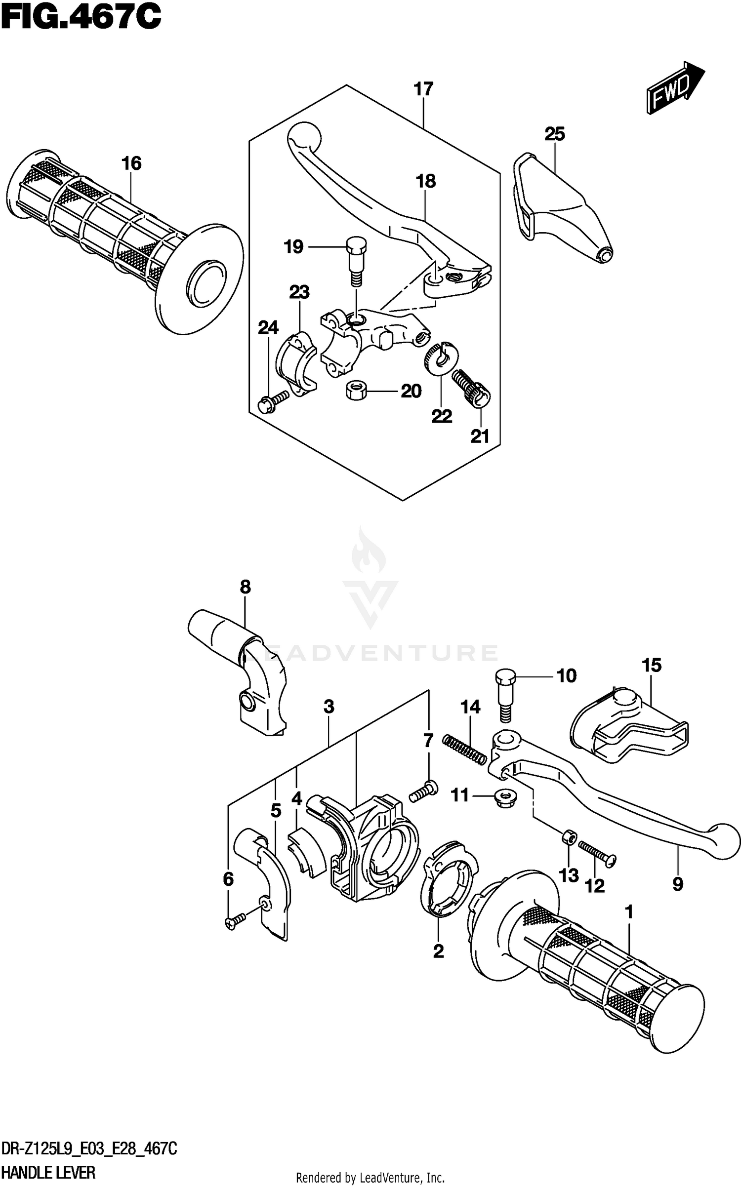 HANDLE LEVER (DR-Z125LL9 E28)