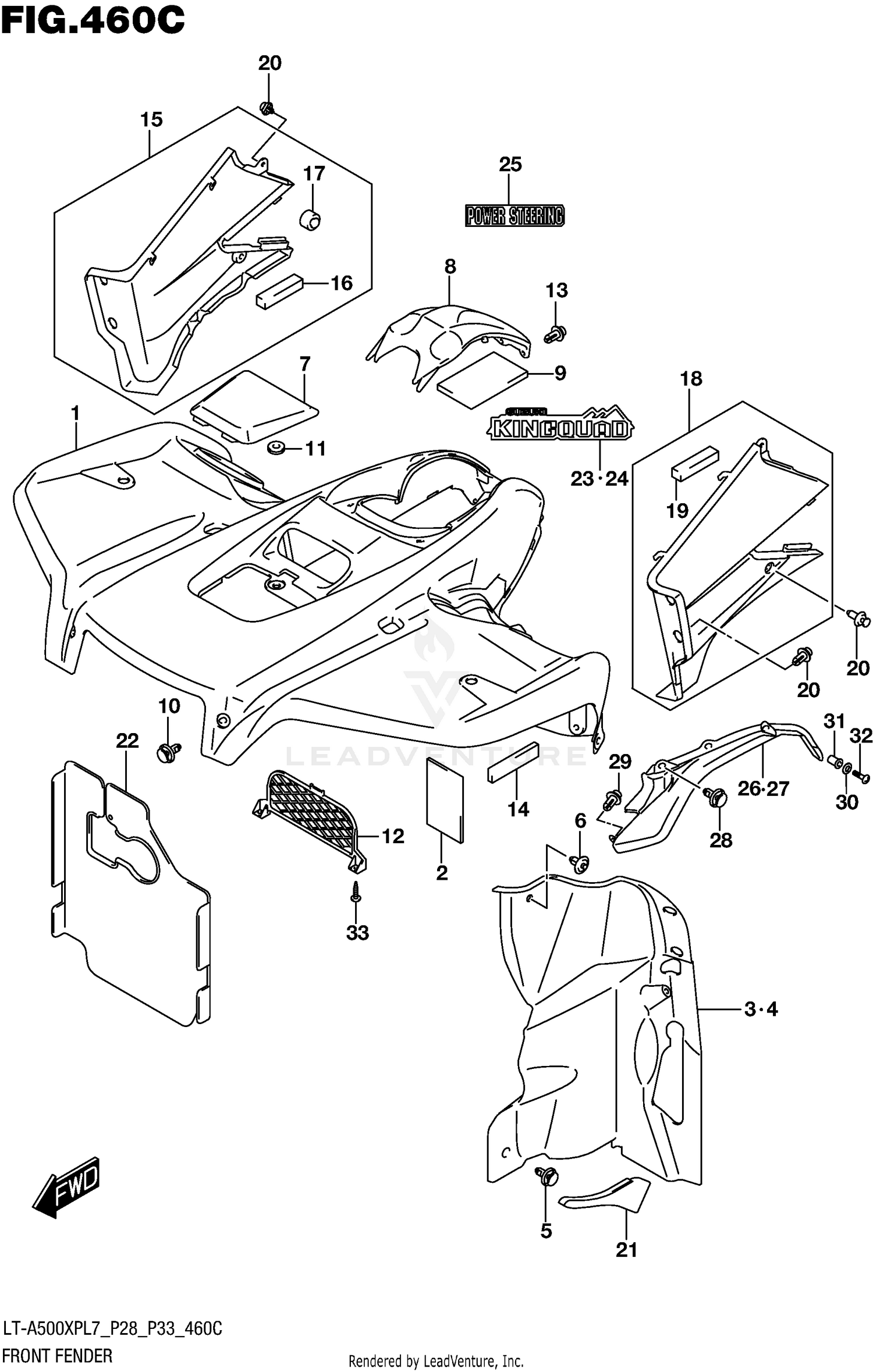FRONT FENDER (LT-A500XPBL7 P28)