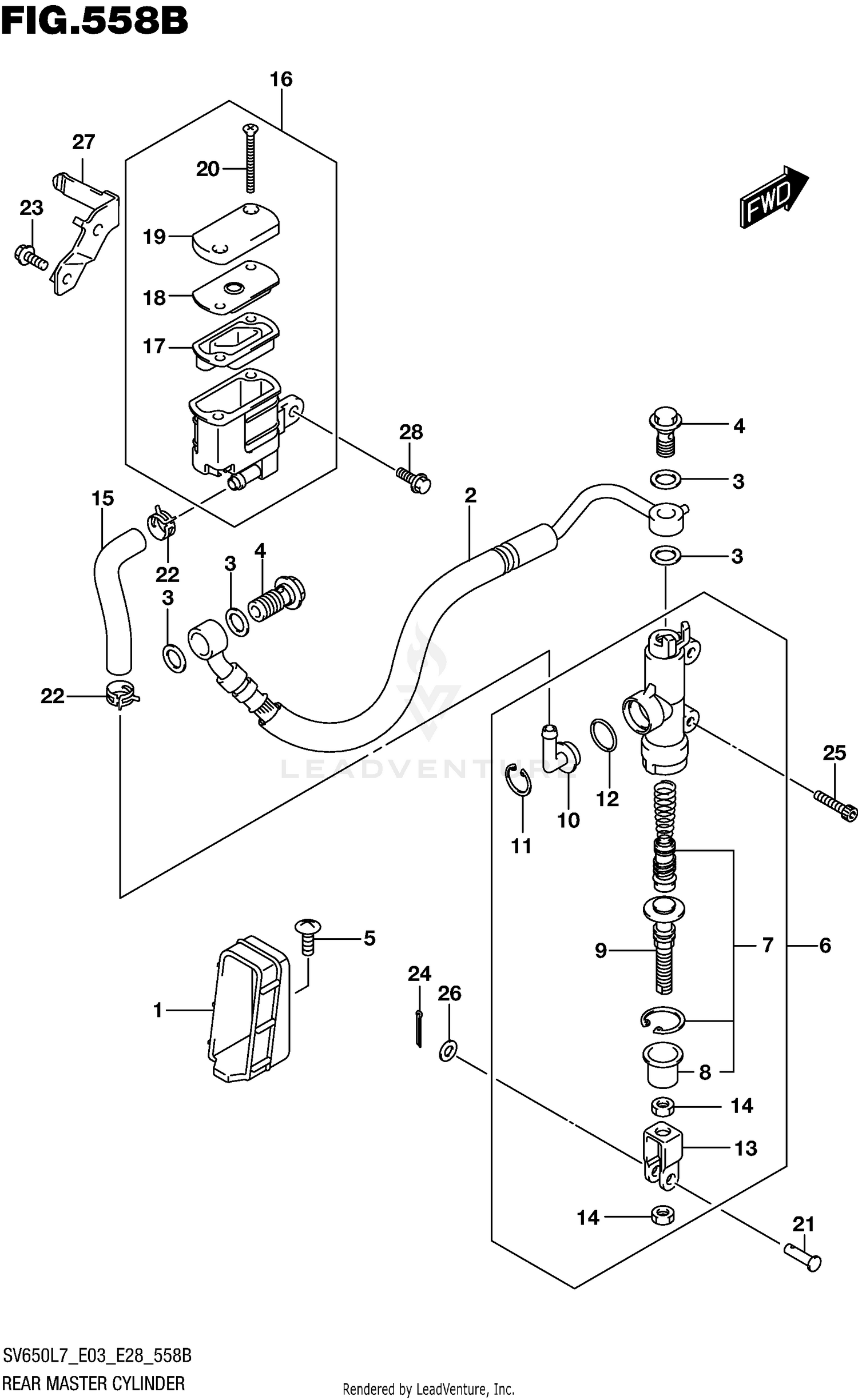 REAR MASTER CYLINDER (SV650L7 E33)
