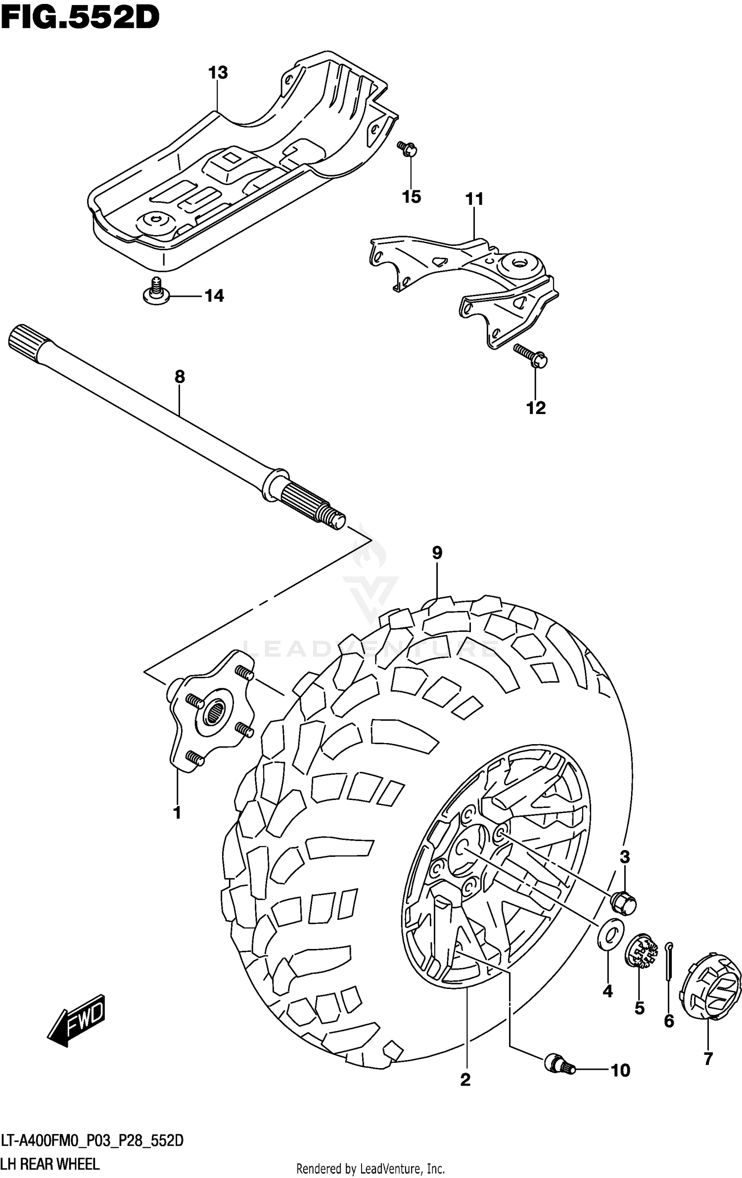 LH REAR WHEEL (LT-A400FZM0 P28)