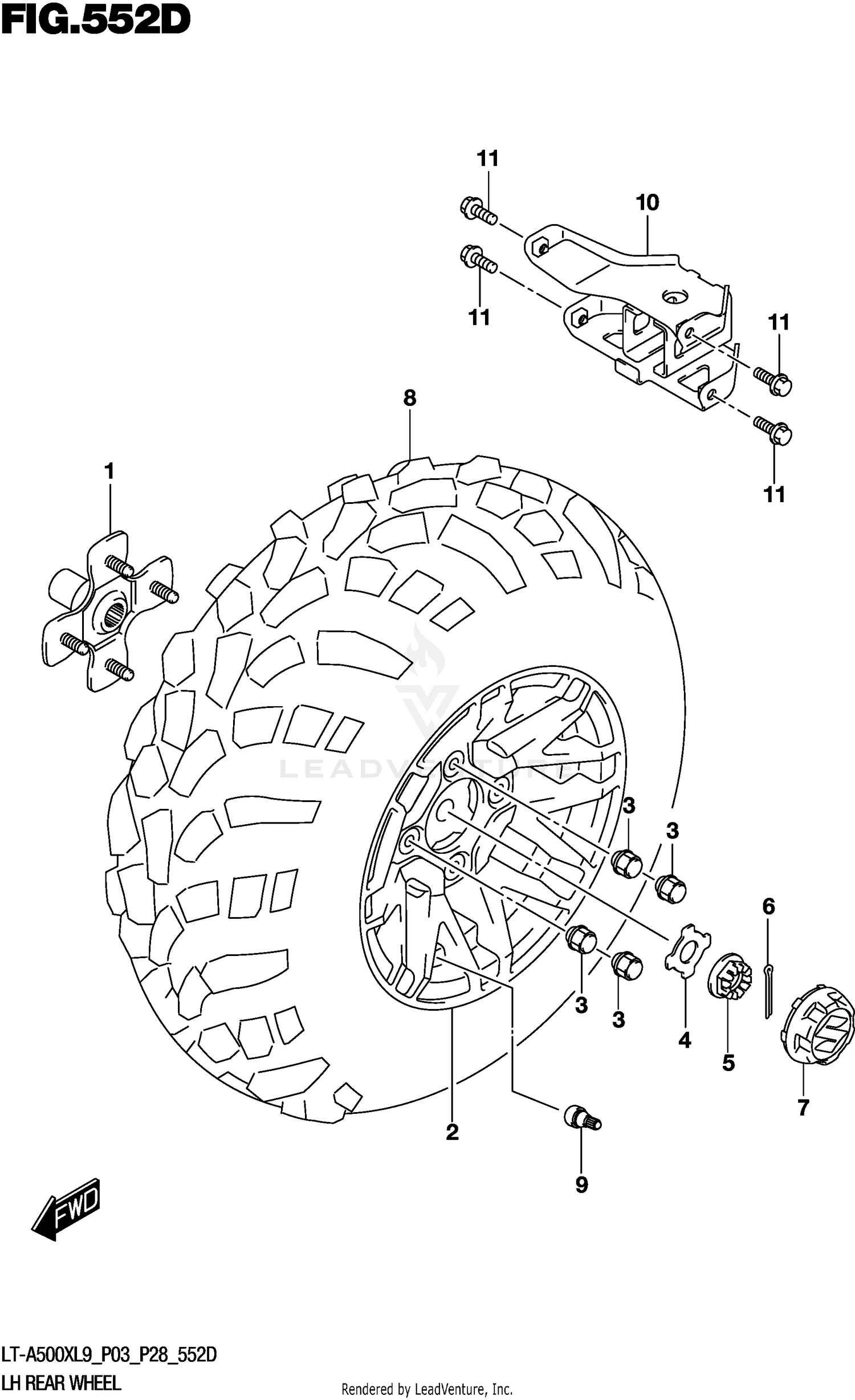 LH REAR WHEEL (LT-A500XPL9 P03)