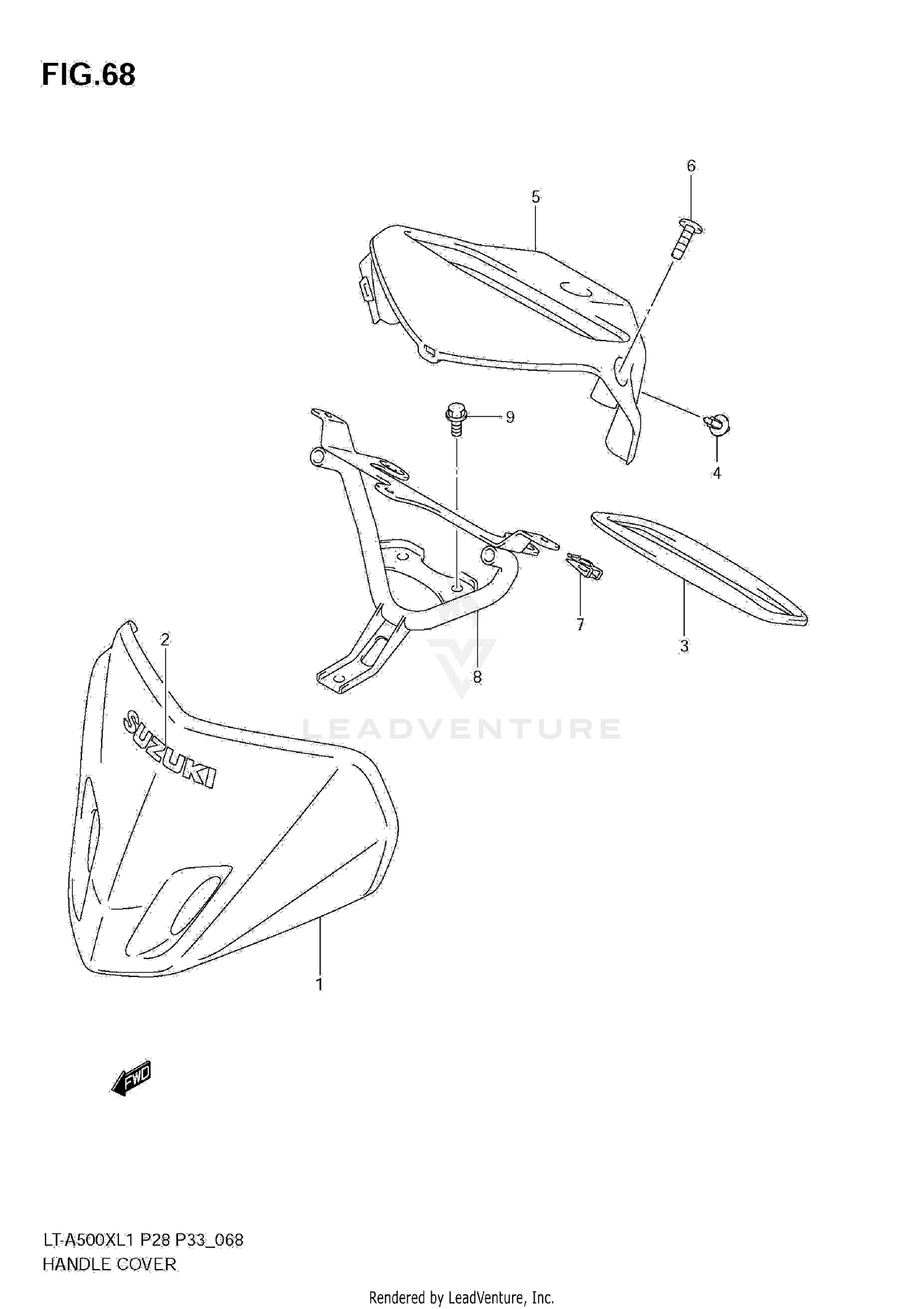 HANDLE COVER (LT-A500X L1 E33)
