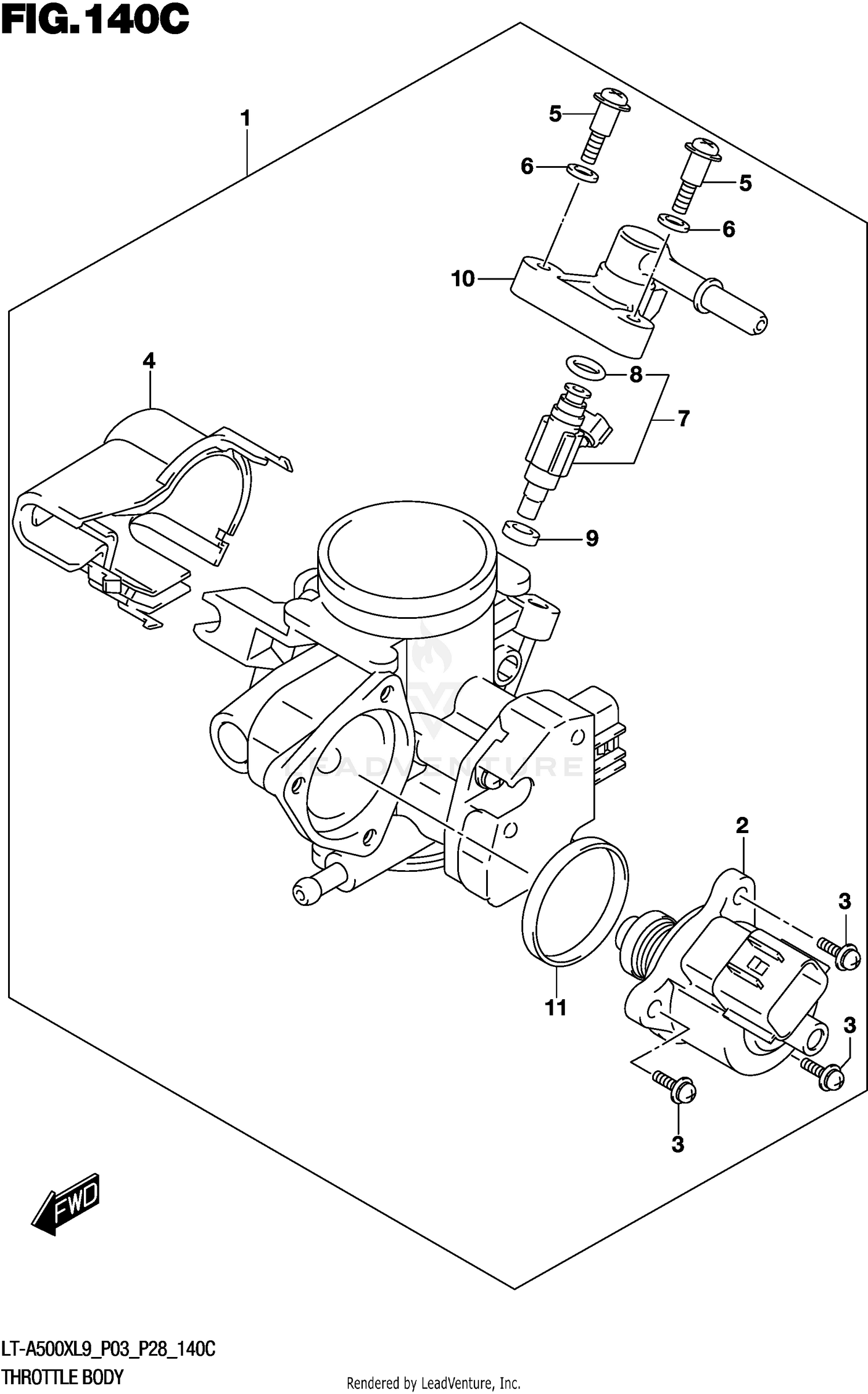 THROTTLE BODY (LT-A500XL9 P33)