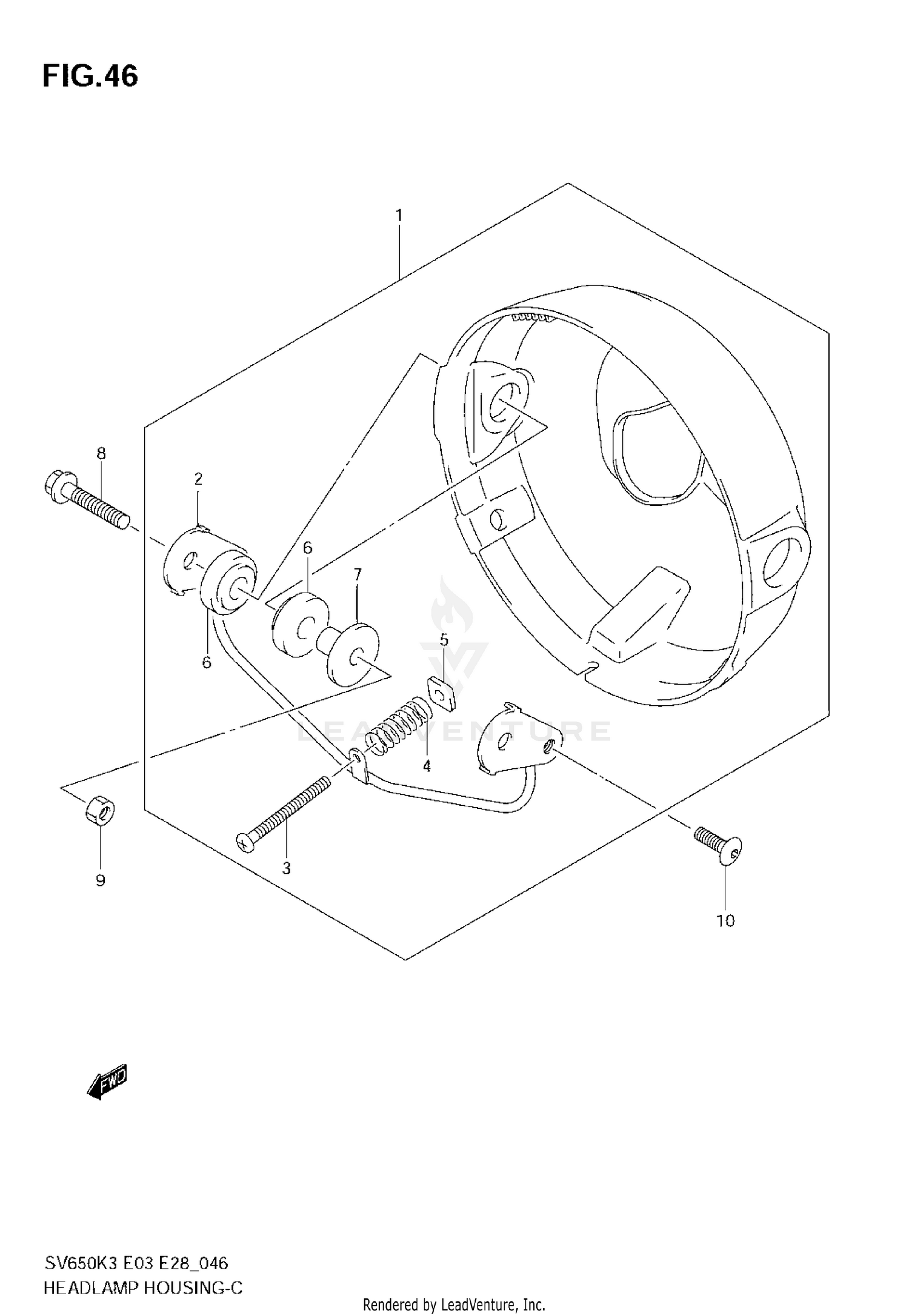 HEADLAMP HOUSING (SV650K3/K4)
