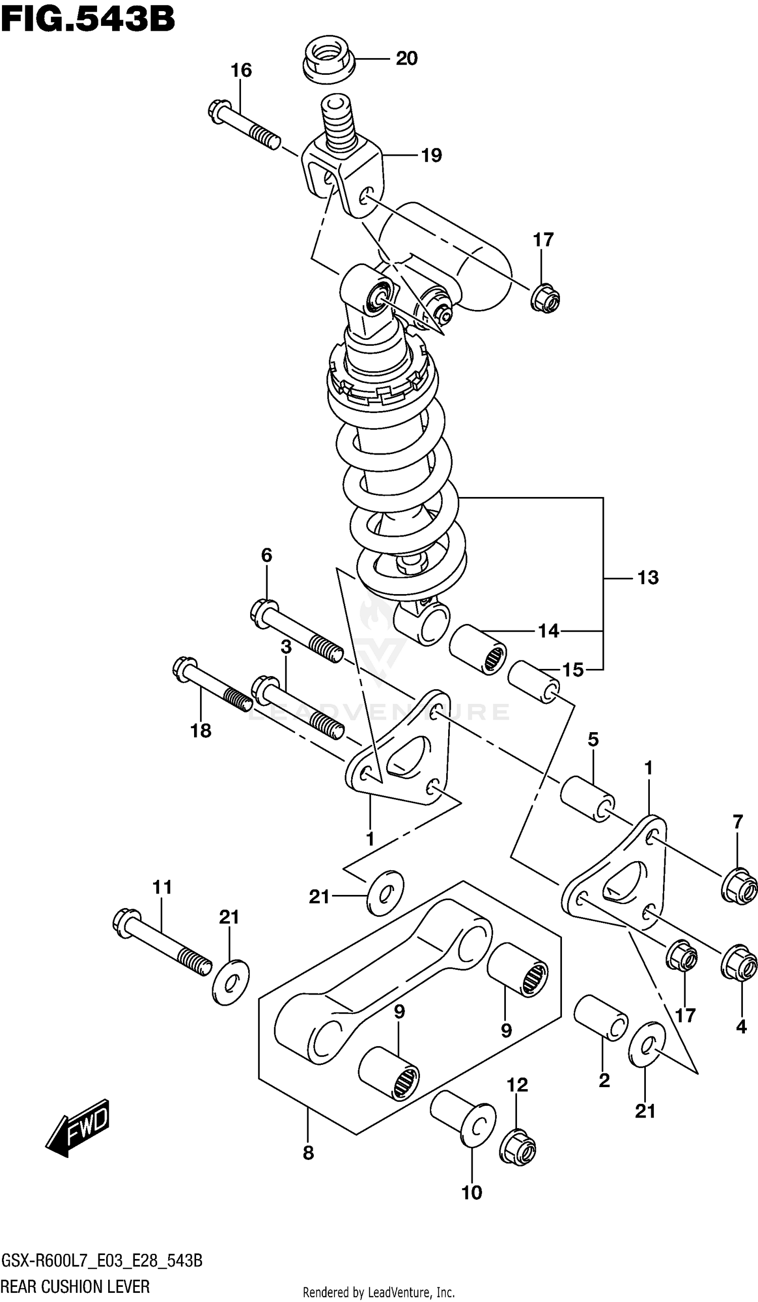 REAR CUSHION LEVER (GSX-R600L7 E28)
