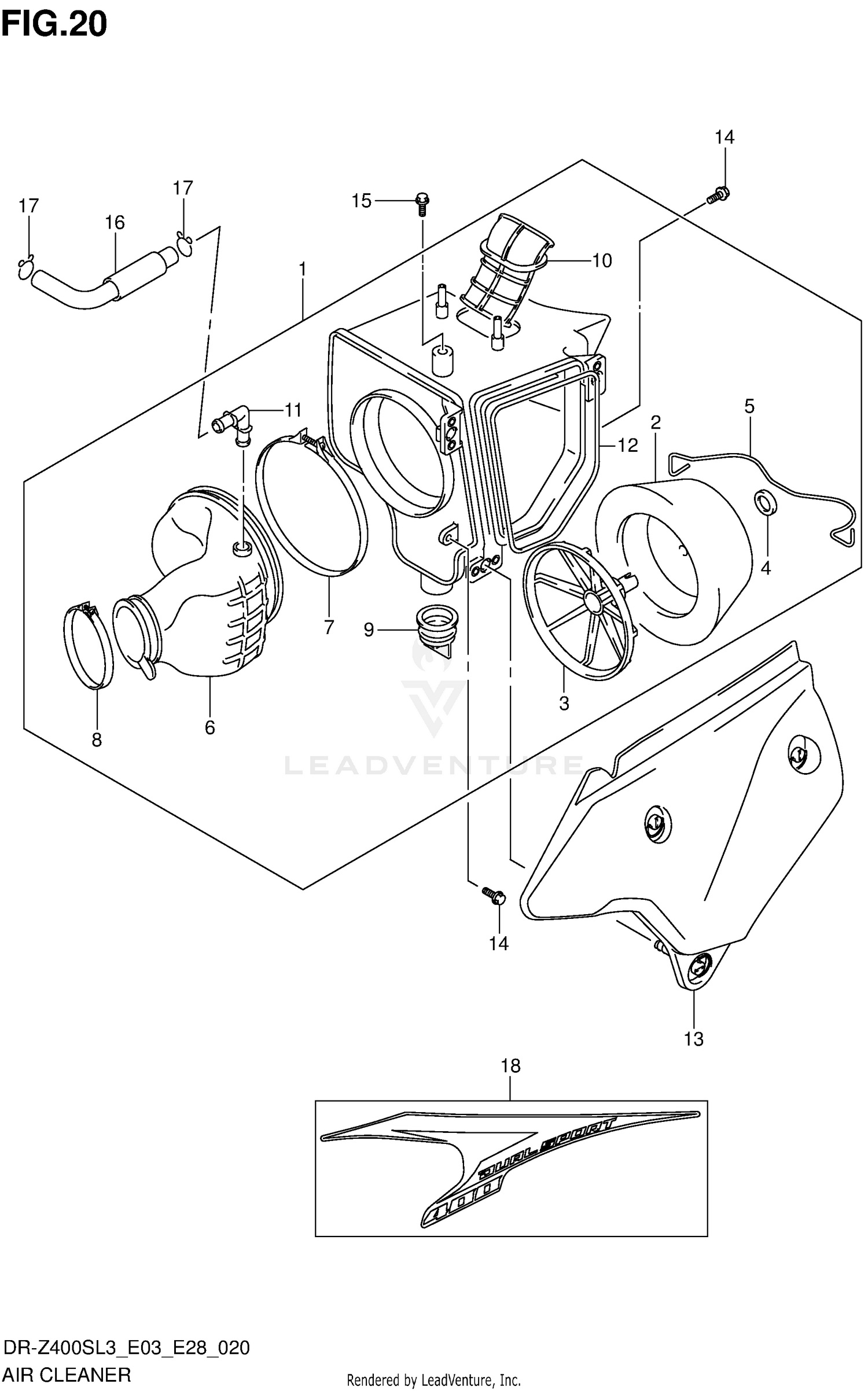 AIR CLEANER (DR-Z400SL3 E28)