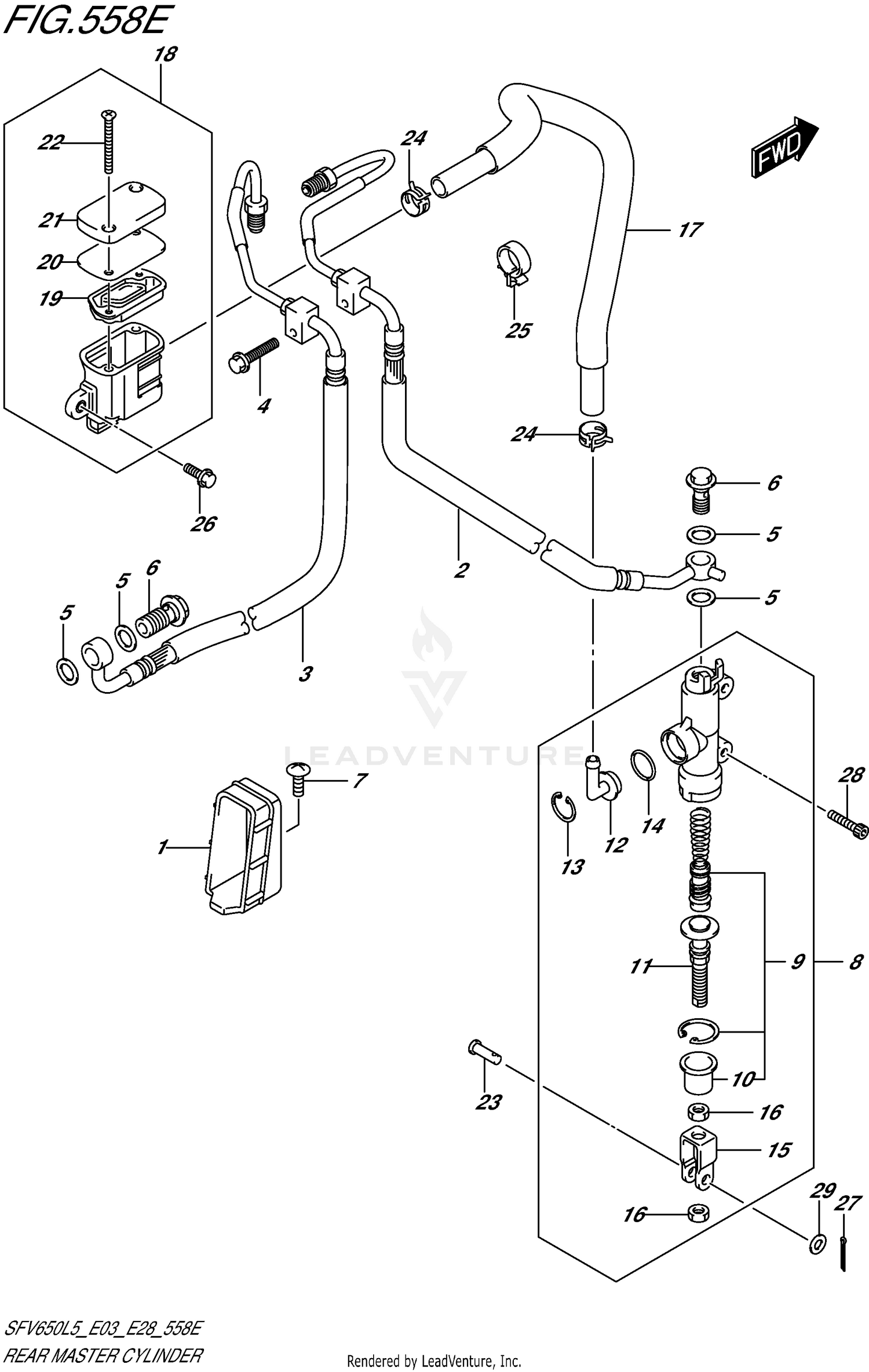 REAR MASTER CYLINDER (SFV650AL5 E33)