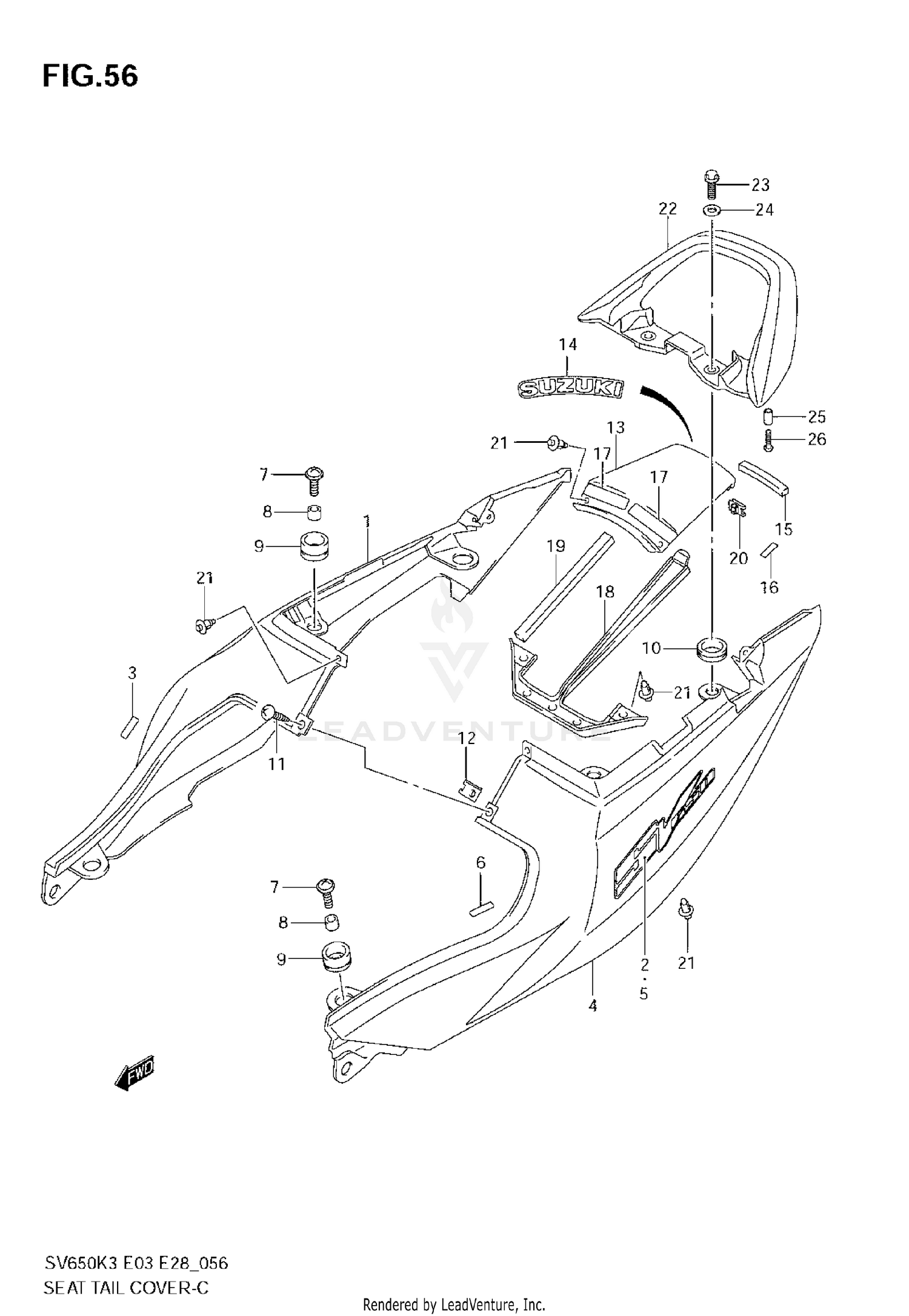 SEAT TAIL COVER (SV650K3)