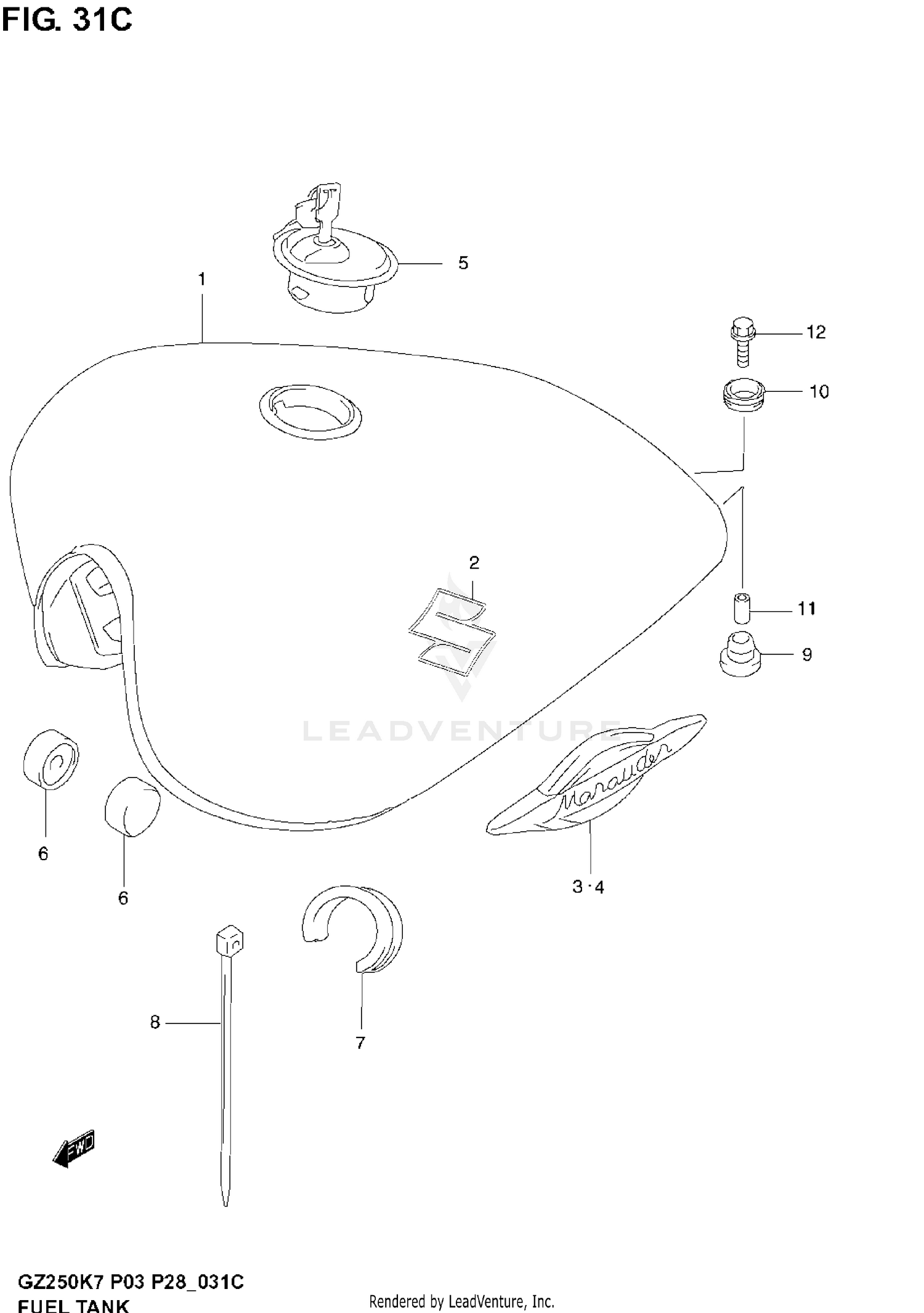 FUEL TANK (MODEL K7)