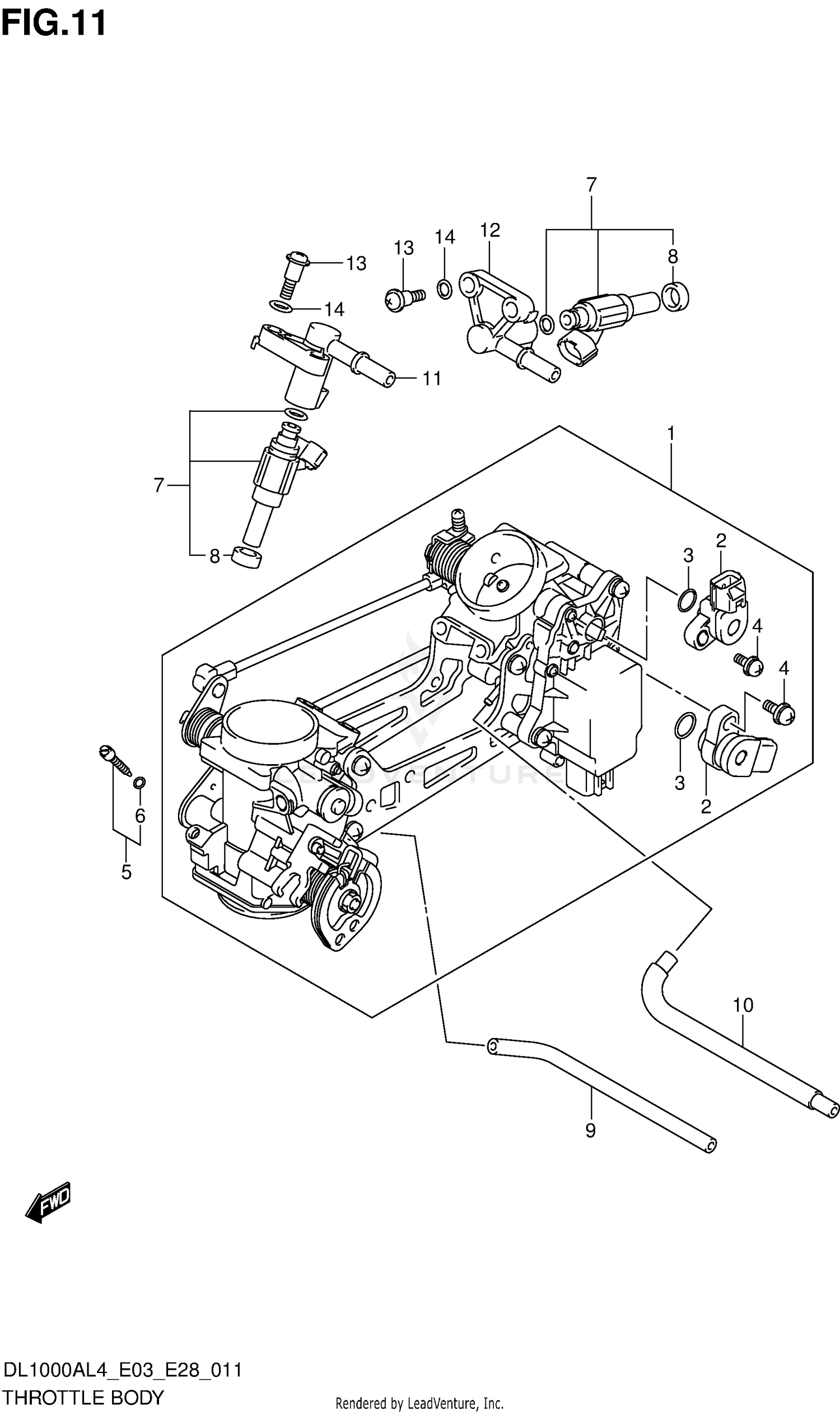 THROTTLE BODY (DL1000AL4 E03)